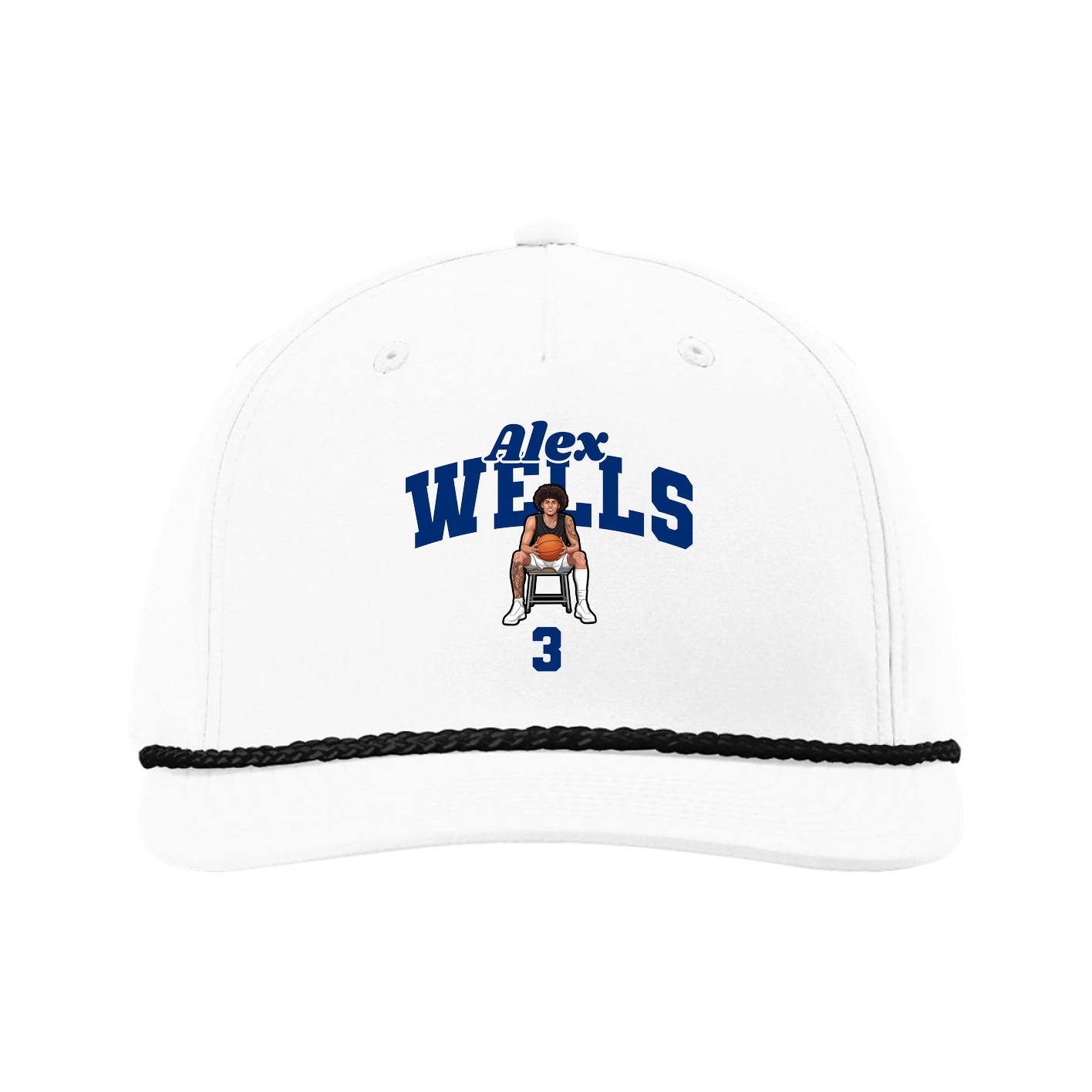 Five-Panel Classic Rope Cap — Signature Arch in White