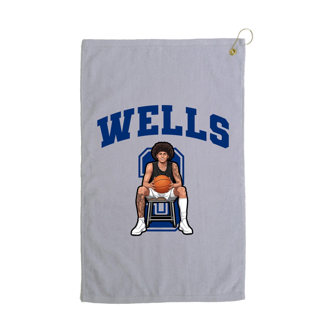 Golf Towel — Number in Grey