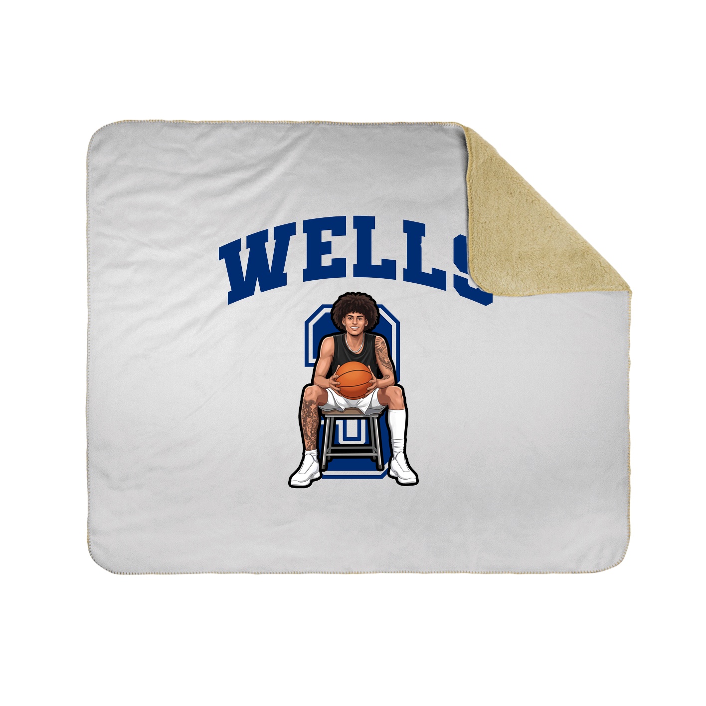 Throw Blanket — Number in White