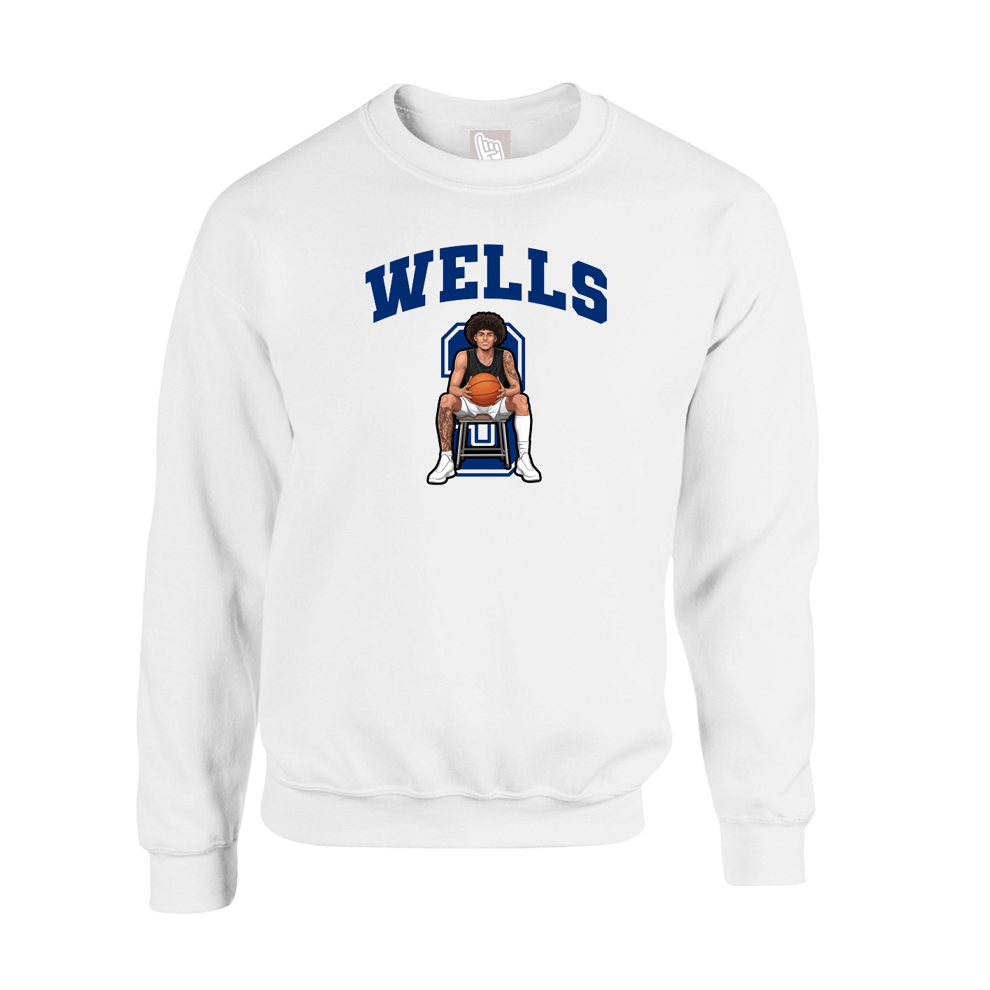 Fleece Crew — Number in White