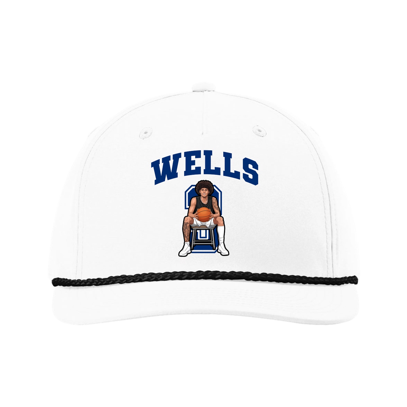 Five-Panel Classic Rope Cap — Number in White