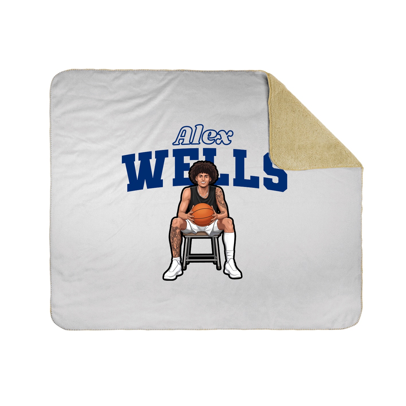Throw Blanket — Name Arch in White