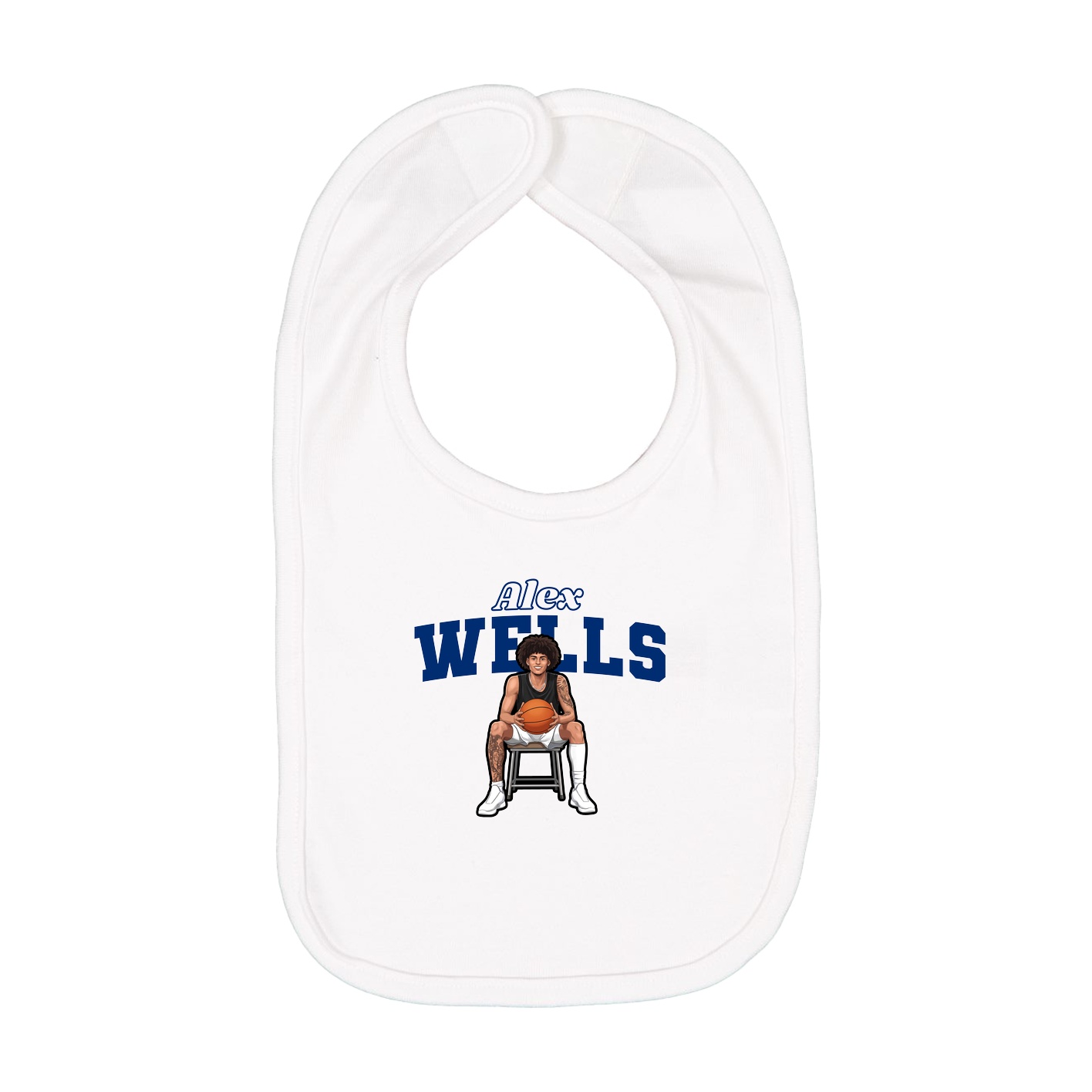 Infant Bib — Name Arch in White