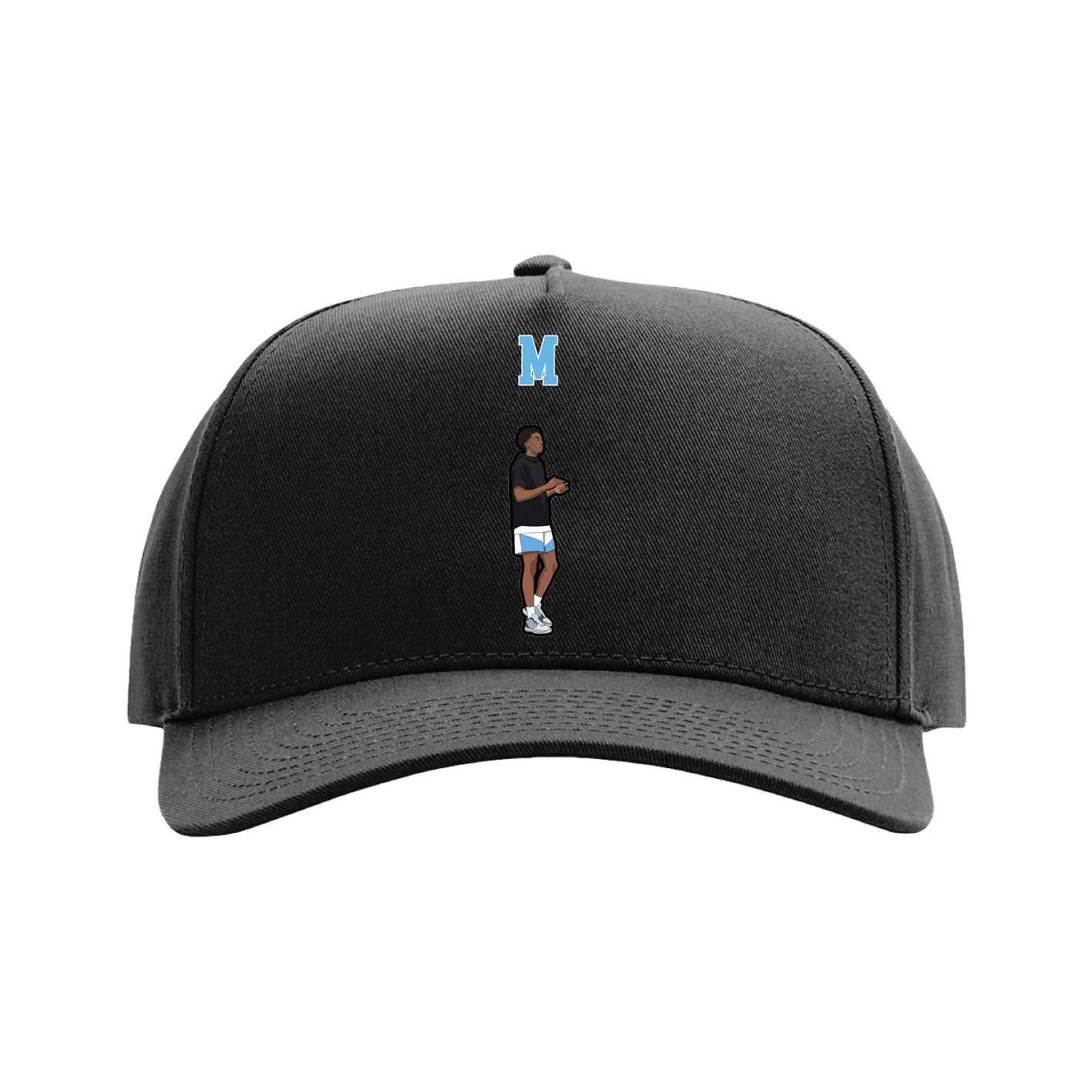 Full Fabric Five-Panel Champ Cap — Shirsey Arch in Black