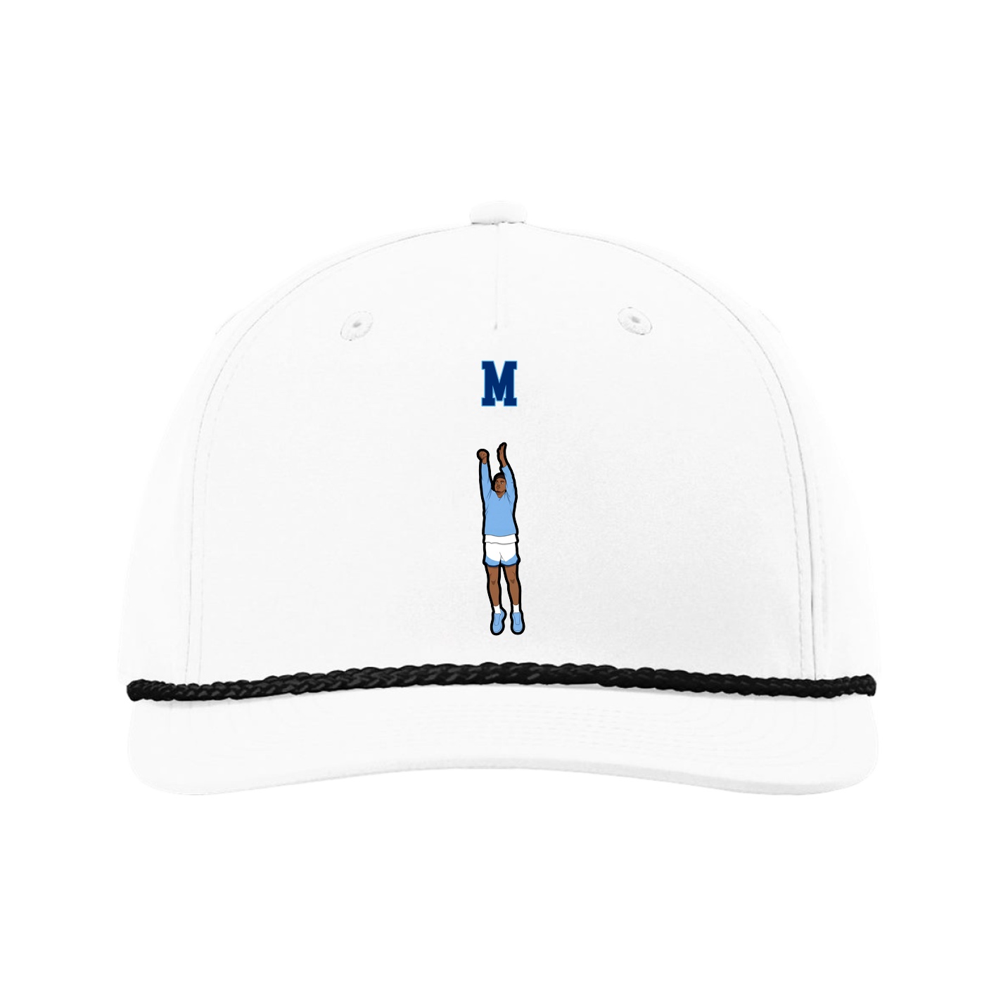 Five-Panel Classic Rope Cap — Shirsey Arch in White