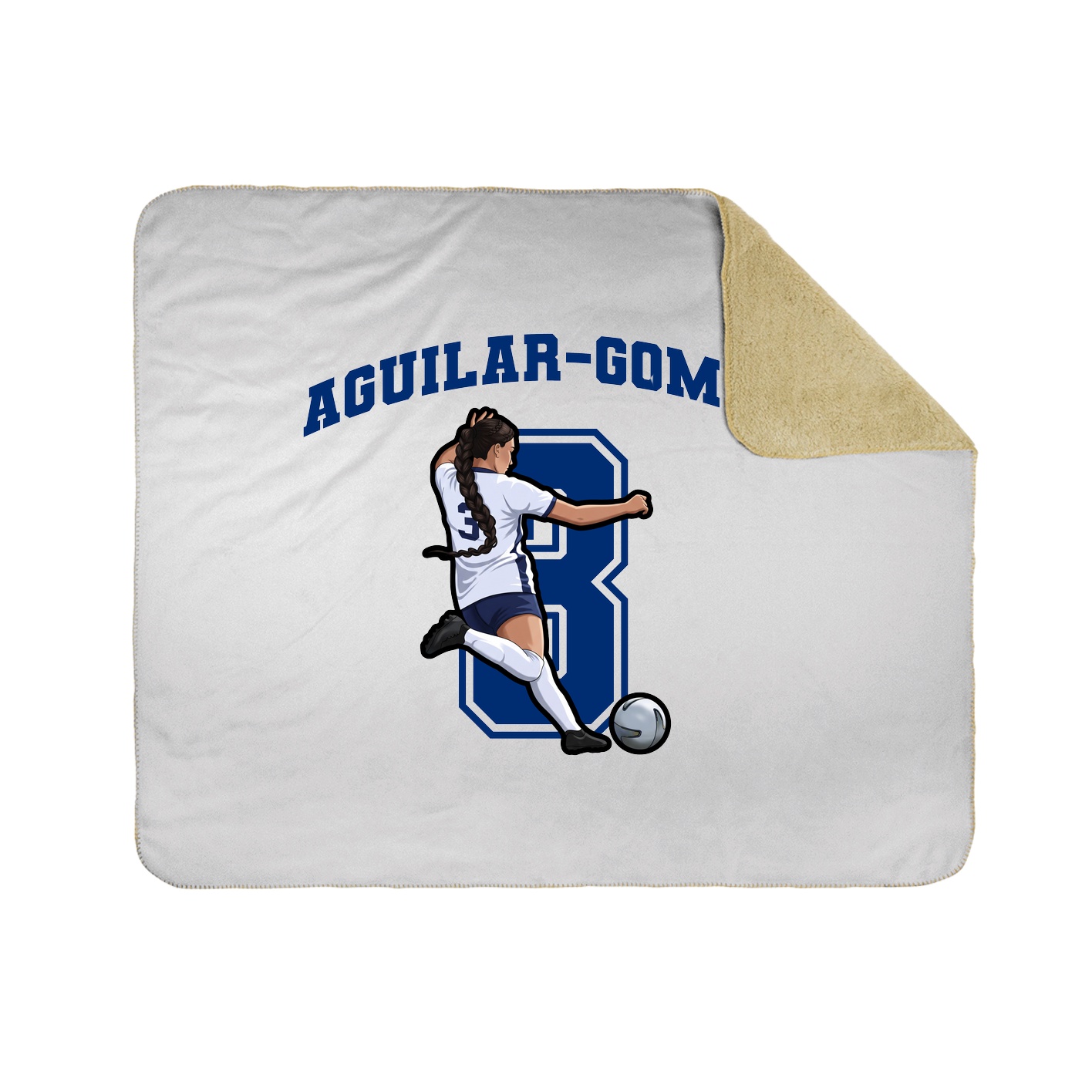 Throw Blanket — Number in White