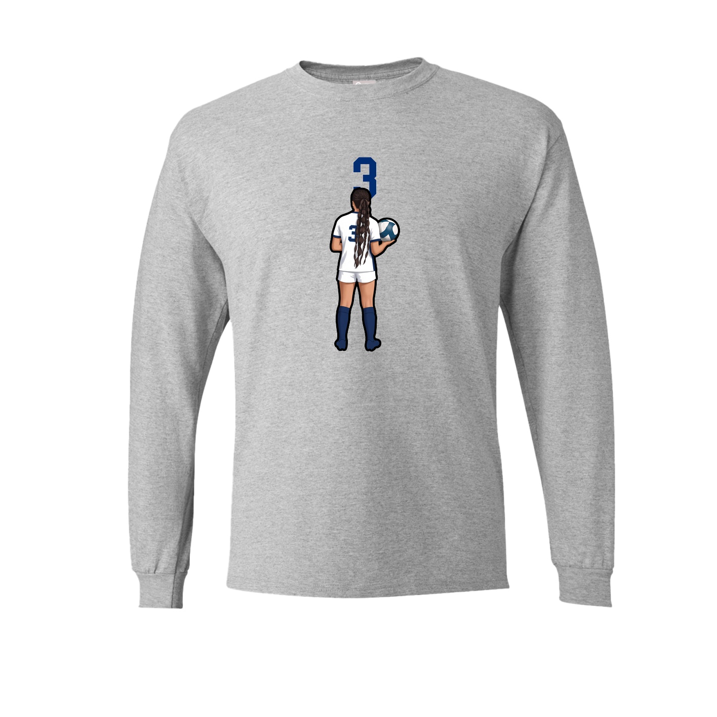 Long Sleeve Tee — Number Top in Grey