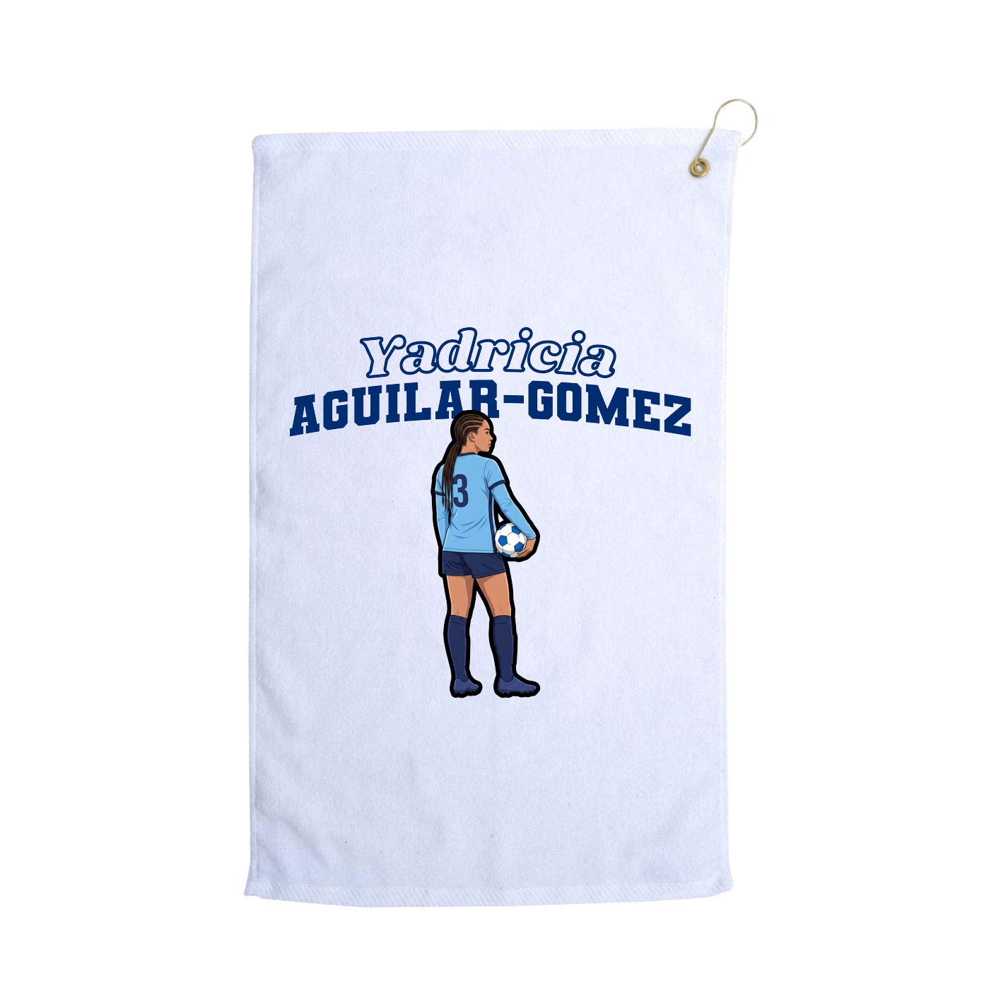 Golf Towel — Name Arch in White