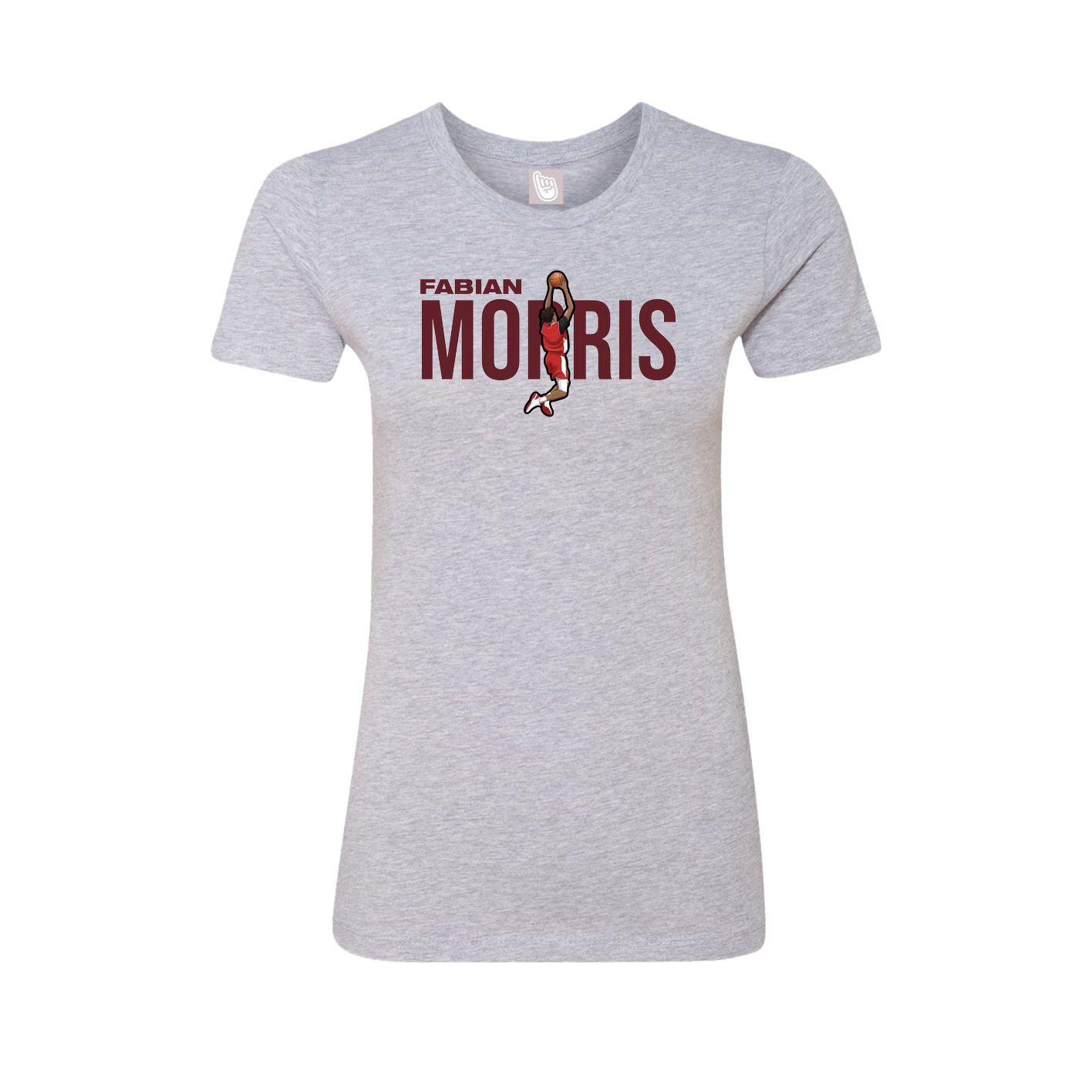 Fitted Women's Tee — Player Name in Grey