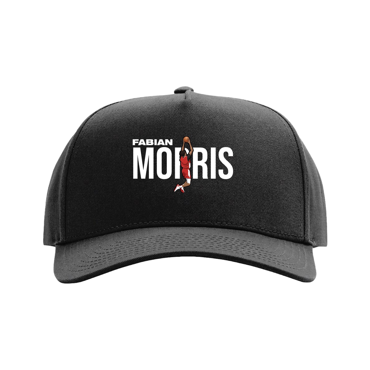 Full Fabric Five-Panel Champ Cap — Player Name in Black