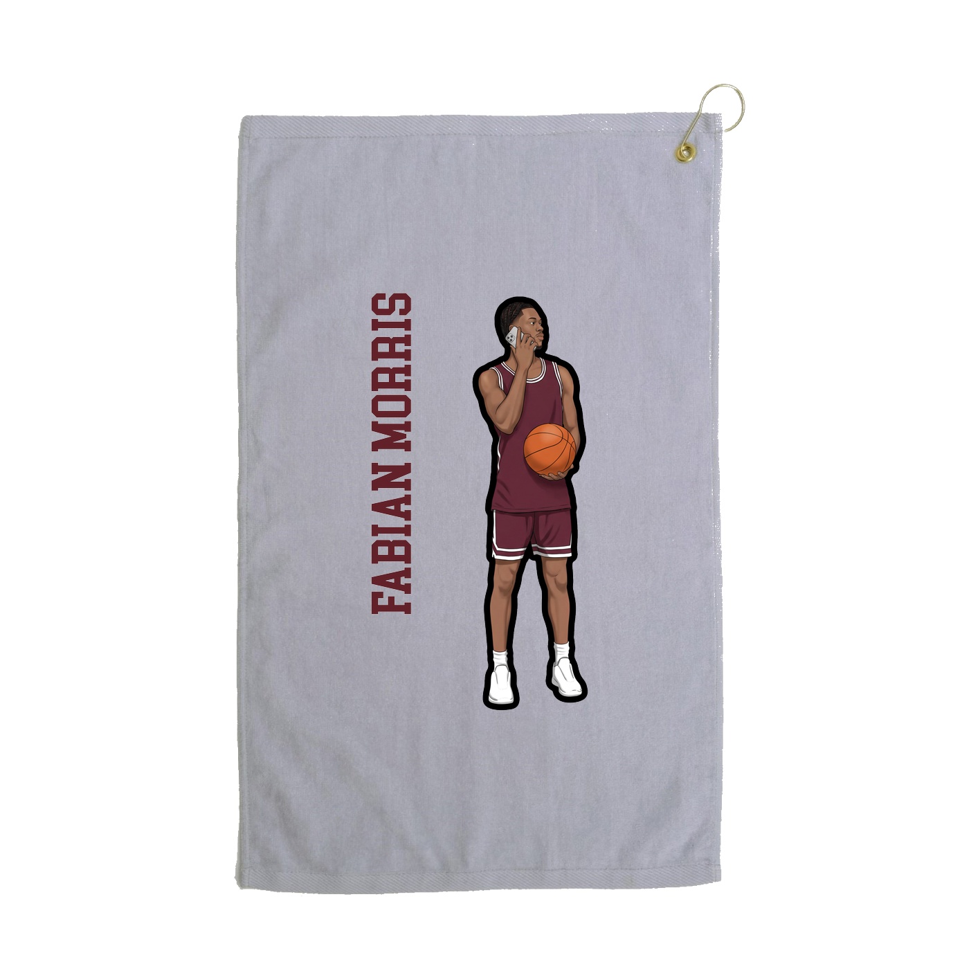 Golf Towel — Name Vertical in Grey