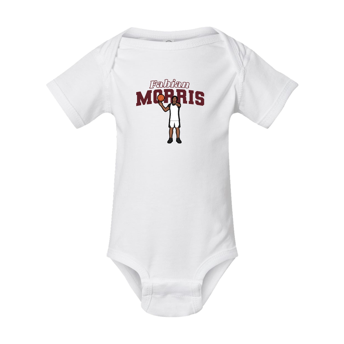 Baby Onesie — Name Arch in White