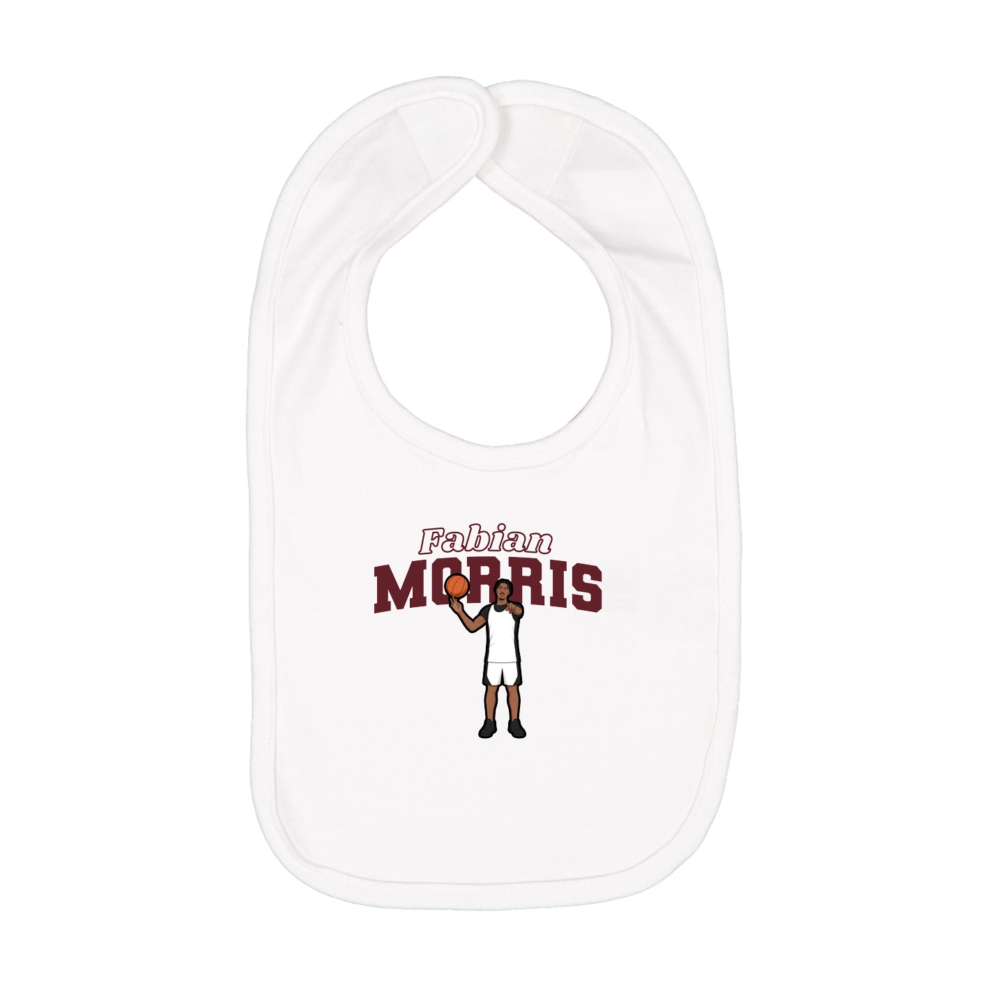Infant Bib — Name Arch in White