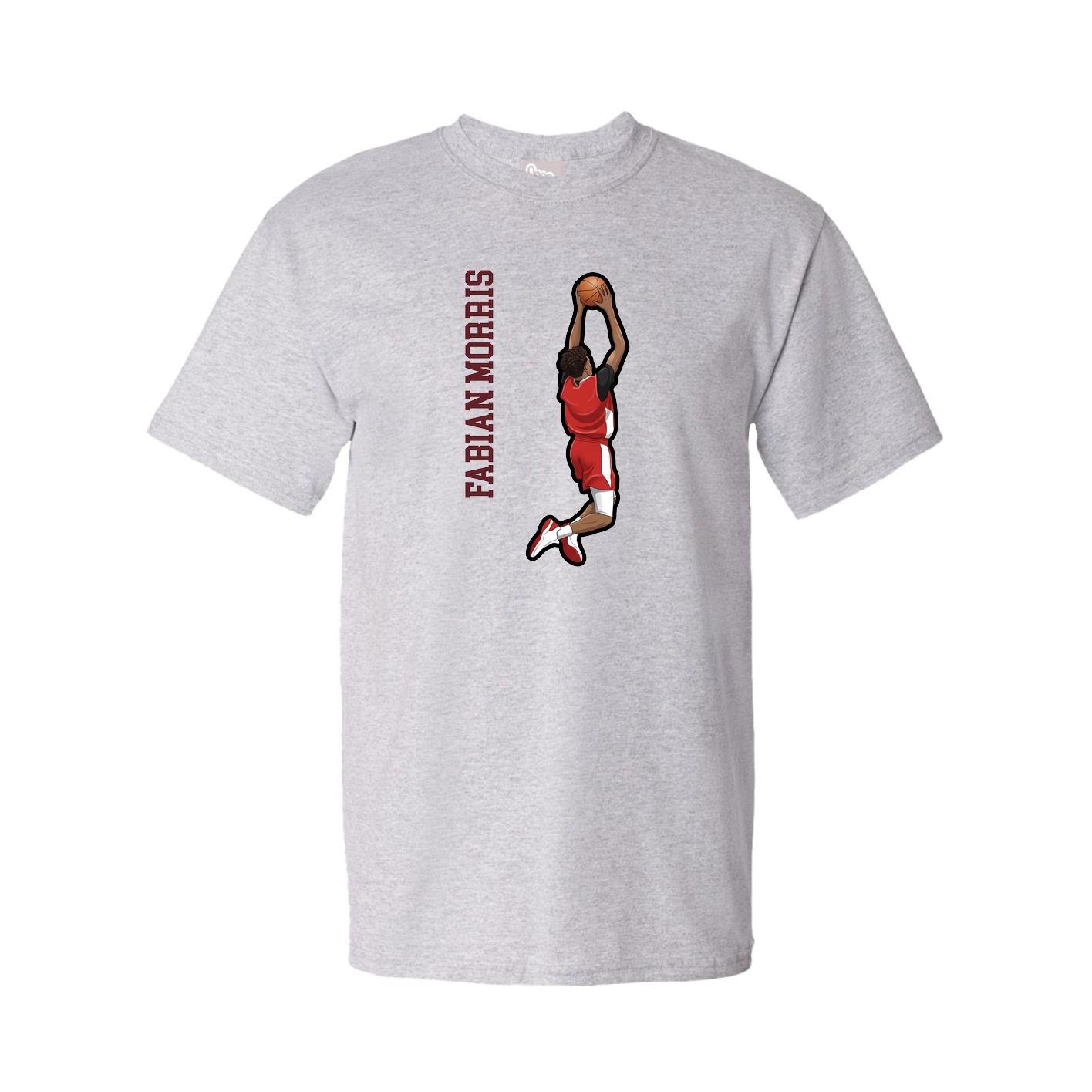 Youth Tee — Name Vertical in Grey