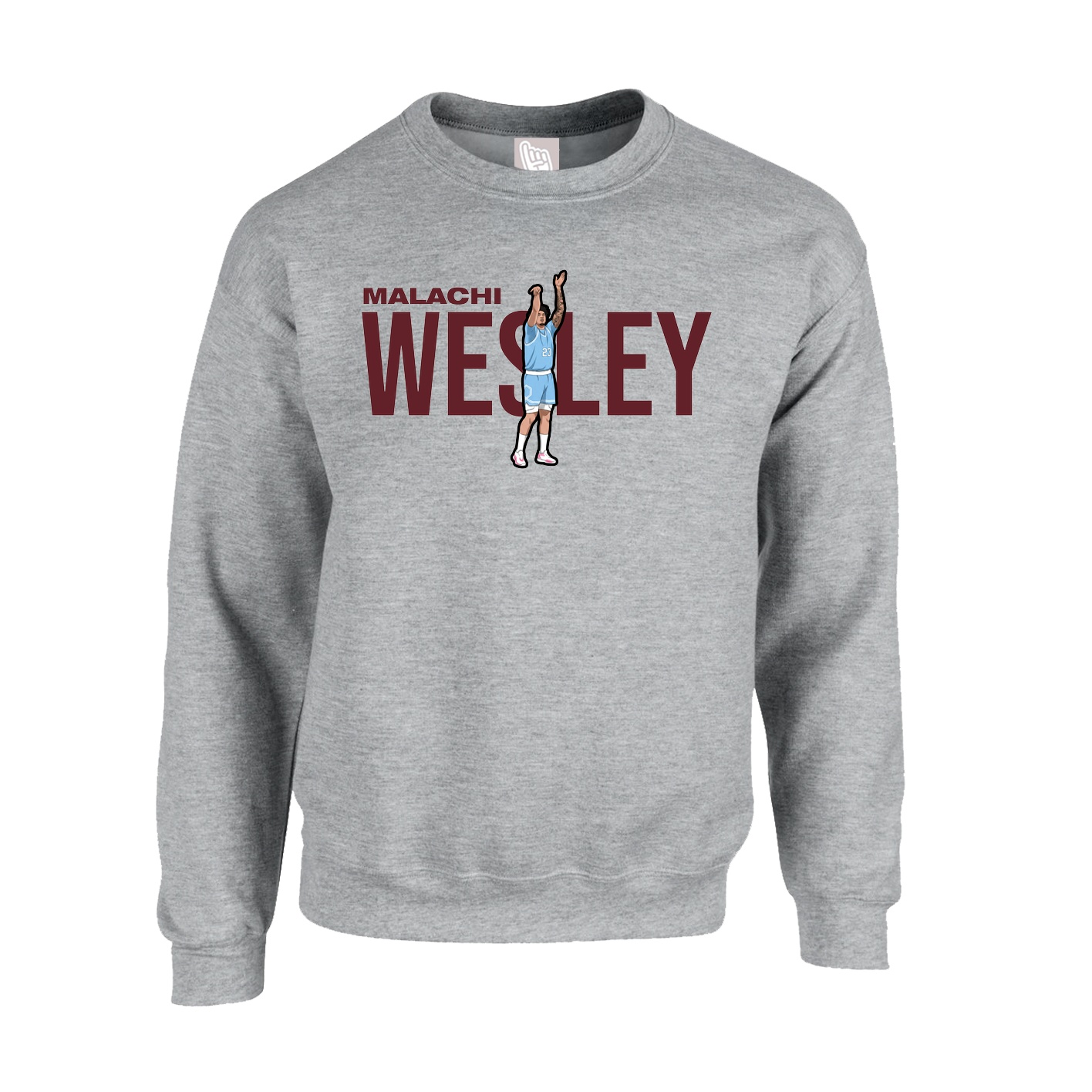 Fleece Crew — Player Name in Grey
