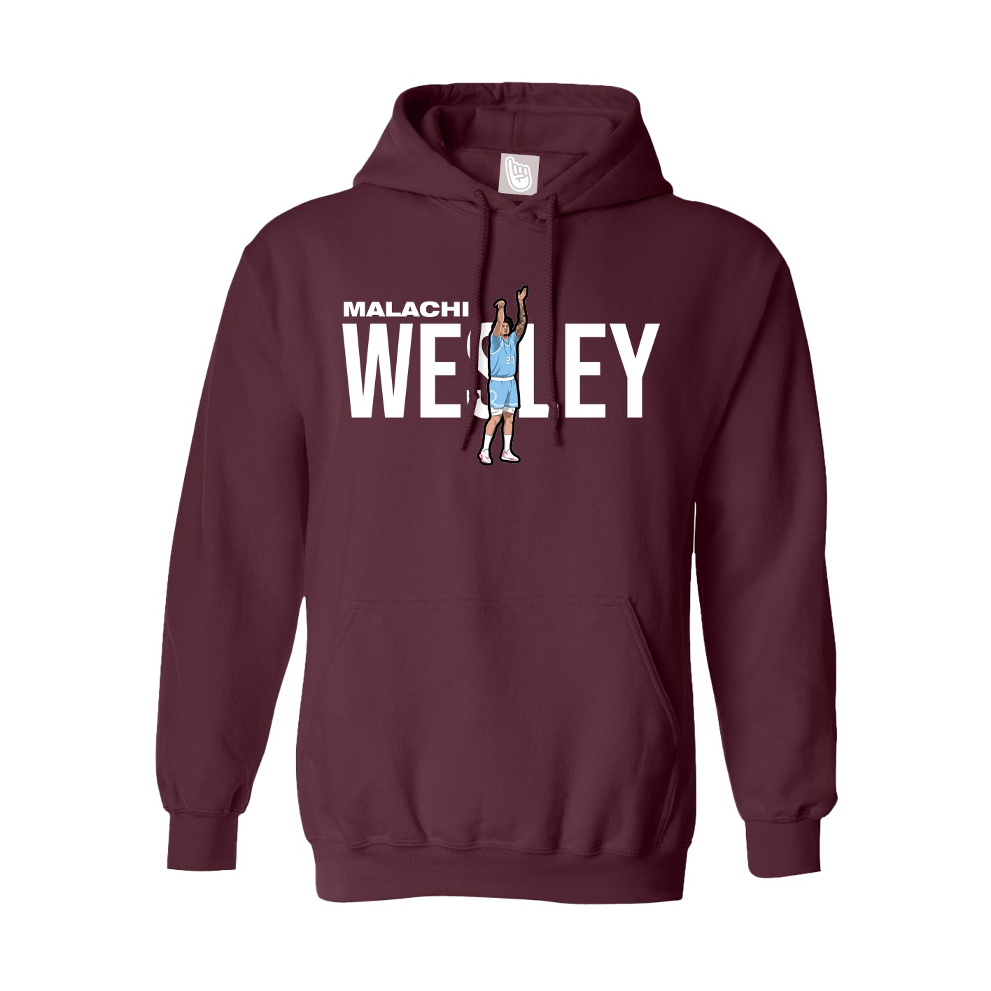 Youth Hoodie — Player Name in Maroon