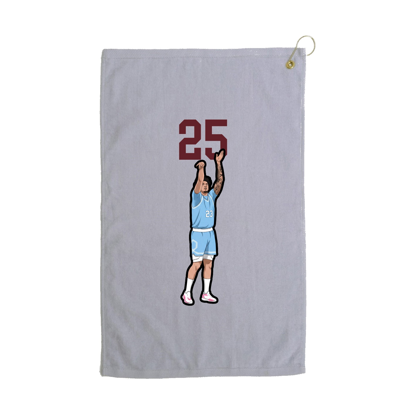 Golf Towel — Number Top in Grey
