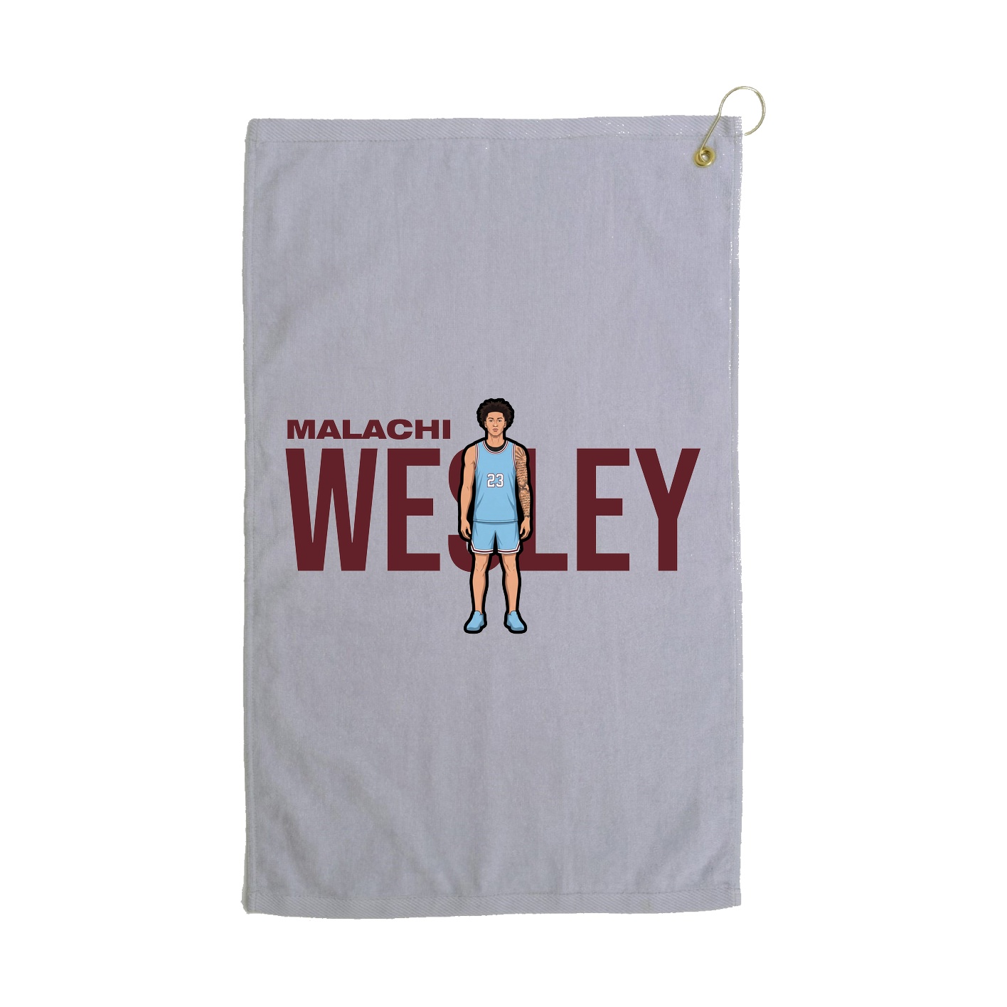 Golf Towel — Player Name in Grey