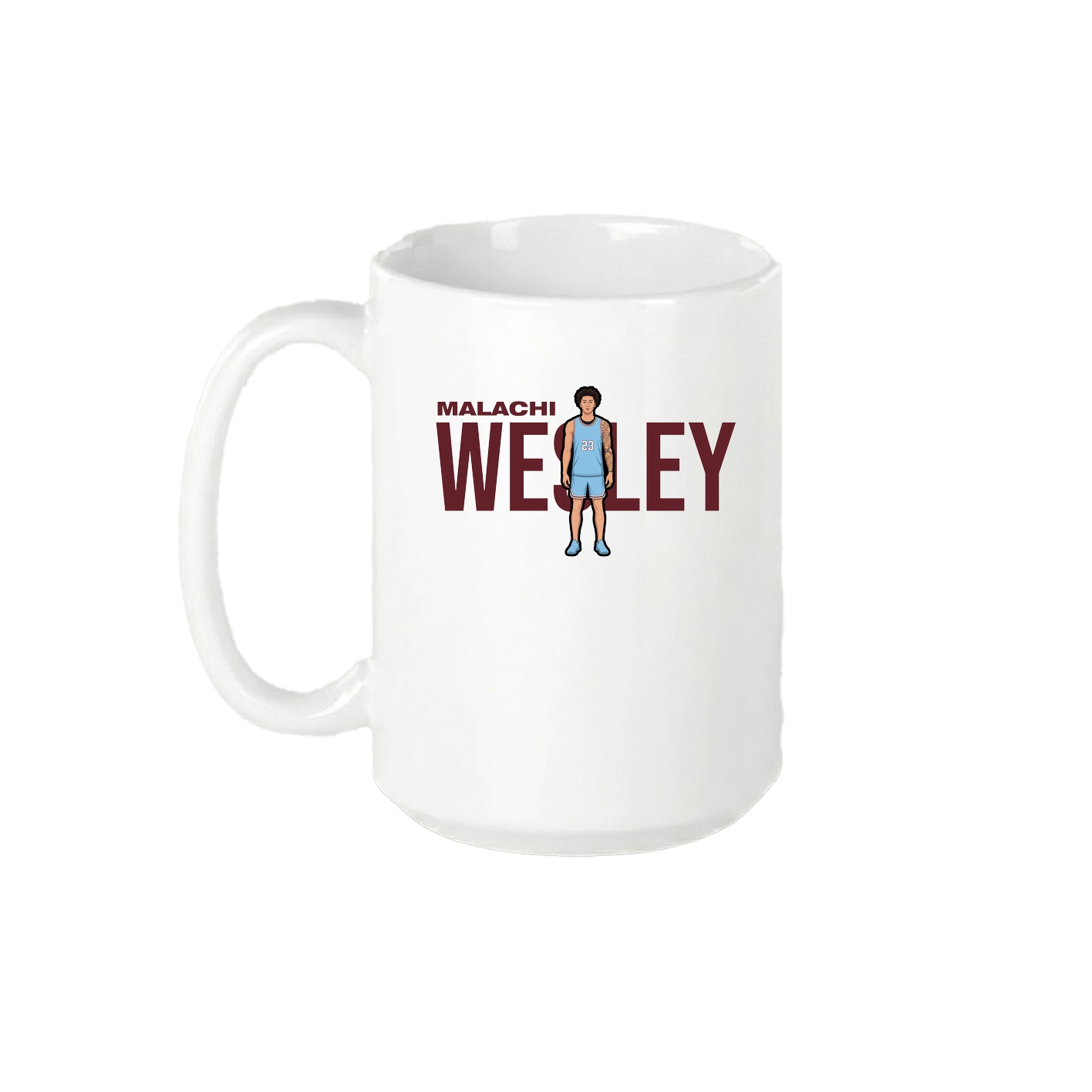 15oz Coffee Mug — Player Name in White