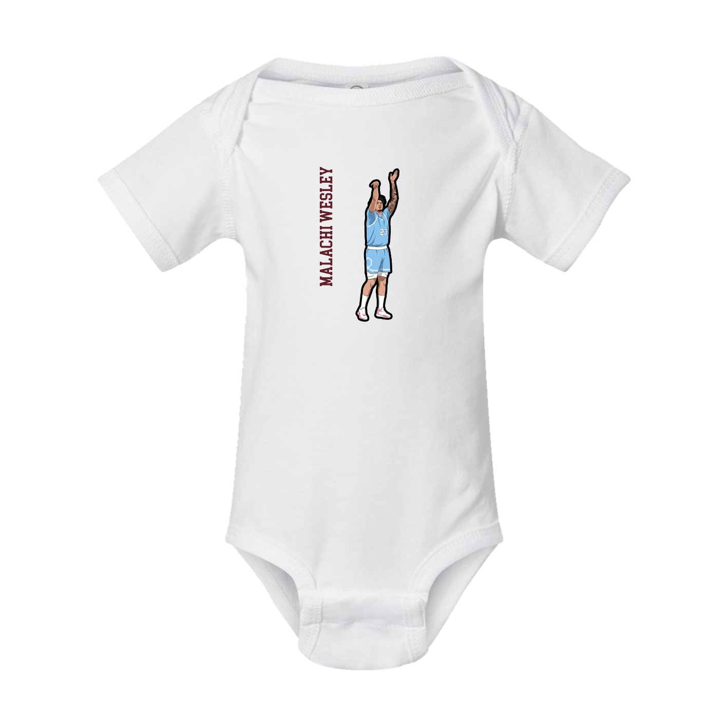 Baby Onesie — Name Vertical in White