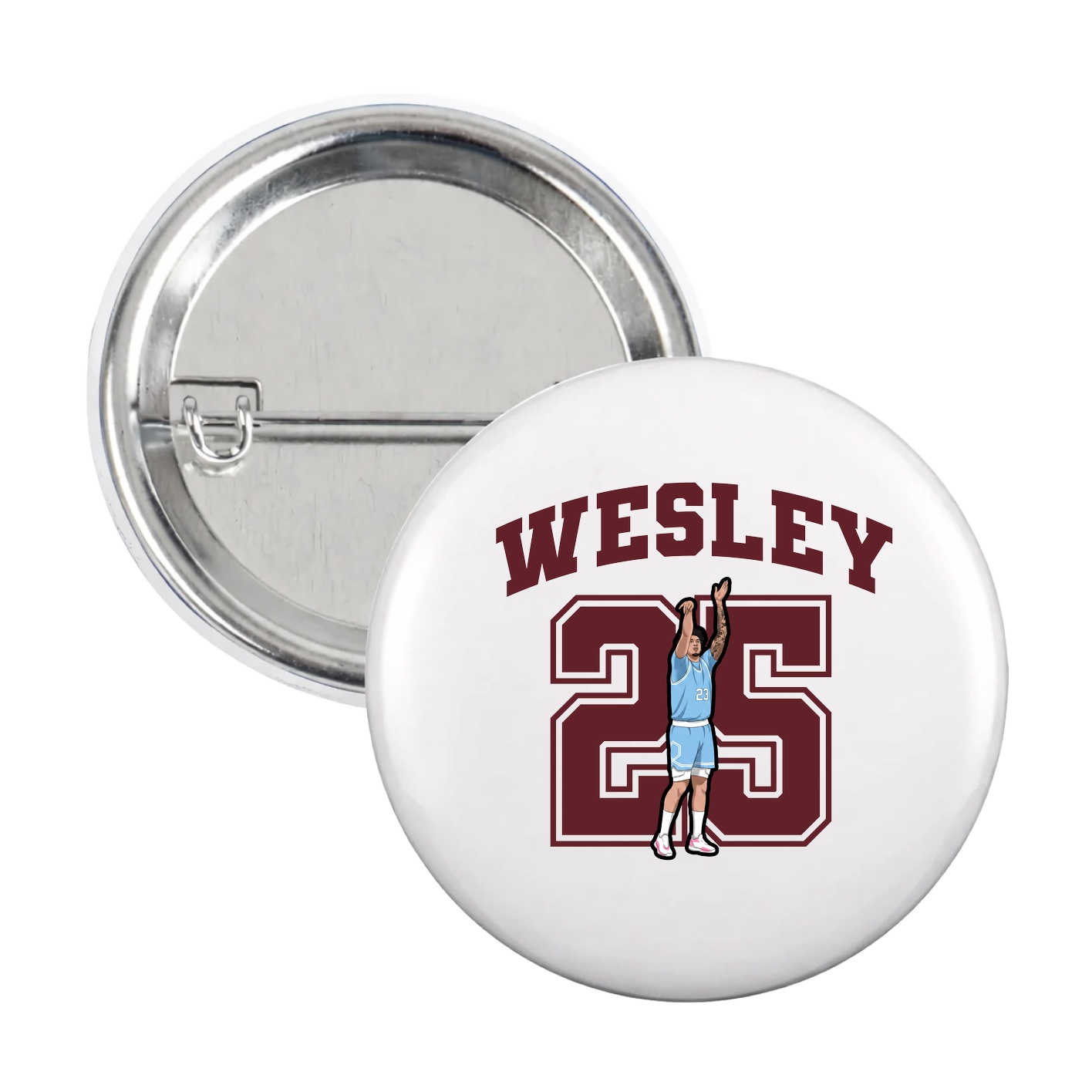 Game Day Button — Number in White