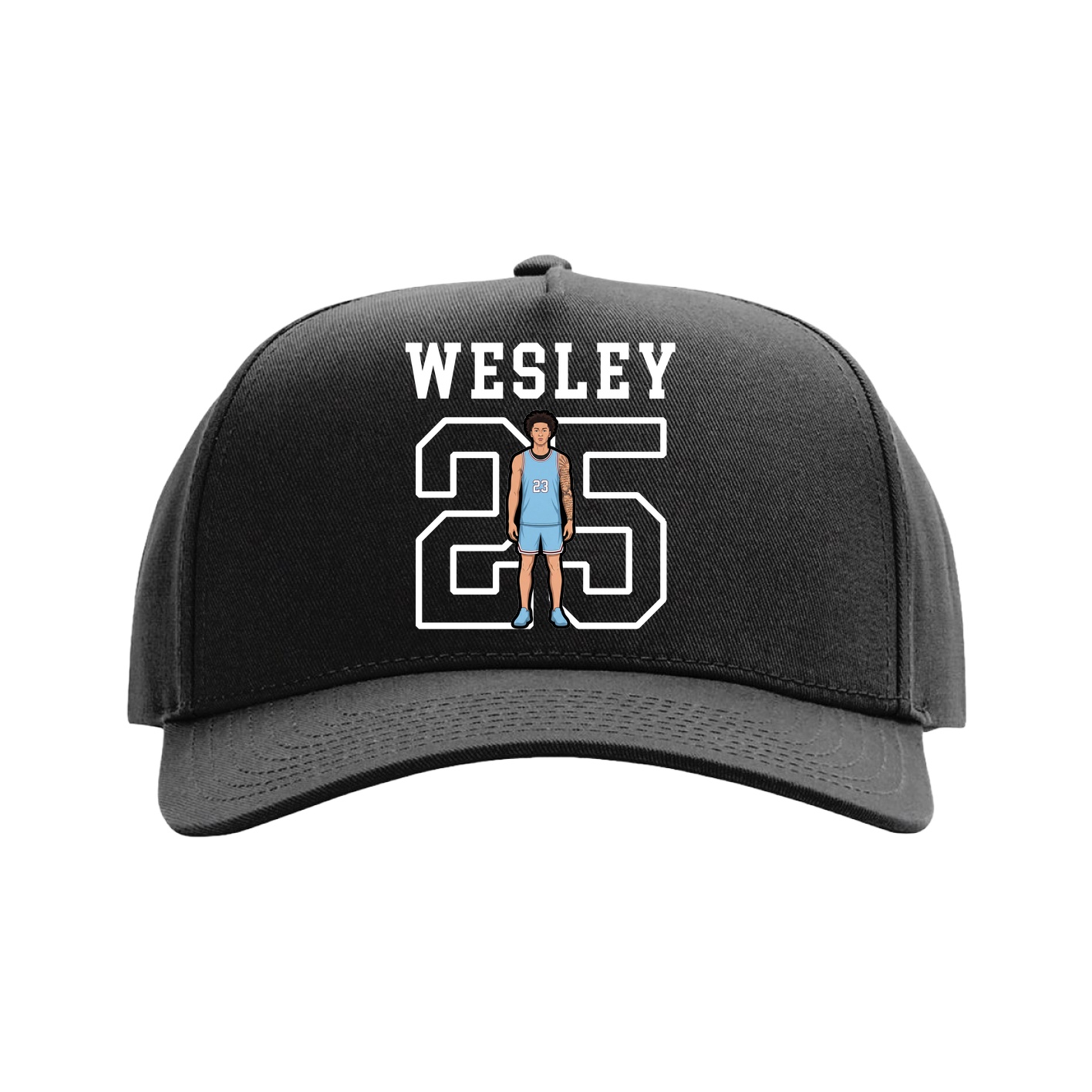Full Fabric Five-Panel Champ Cap — Shirsey in Black
