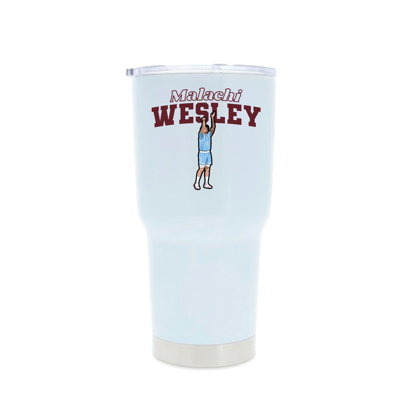 30oz Stainless Steel Tumbler — Name Arch in White