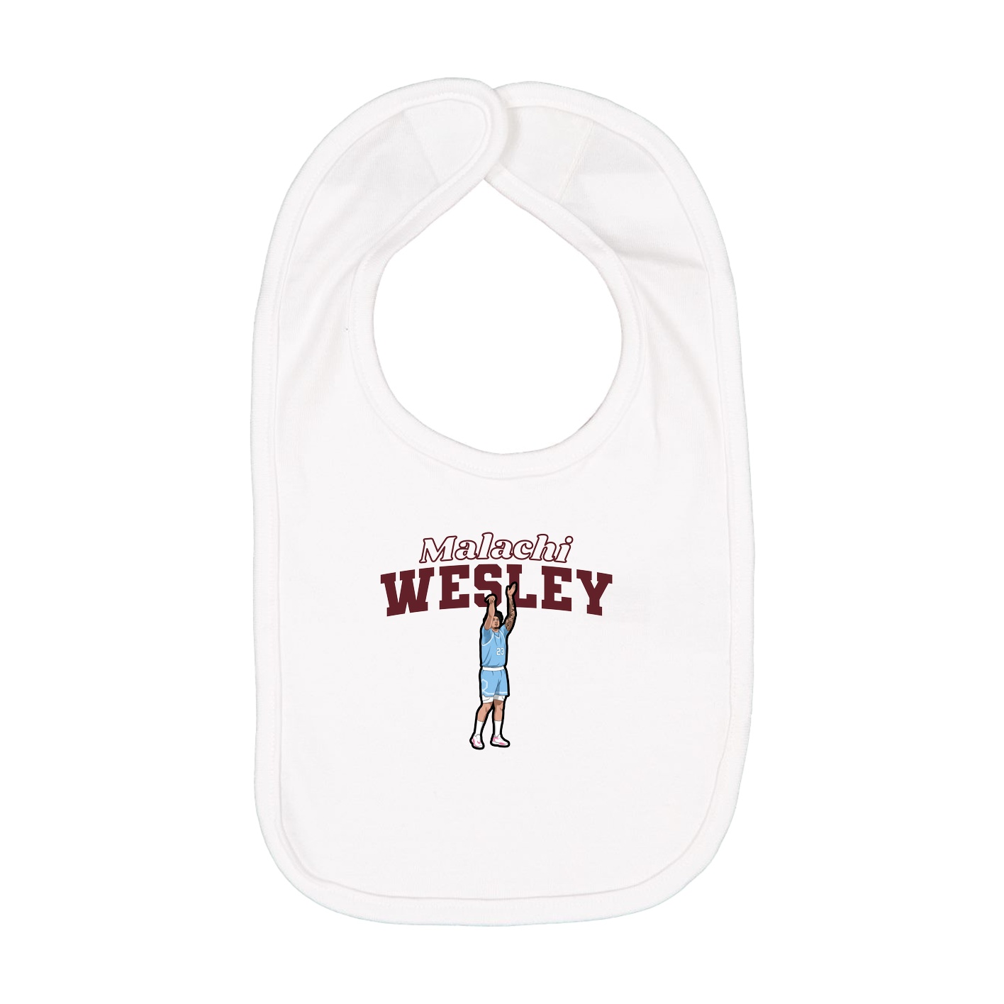 Infant Bib — Name Arch in White