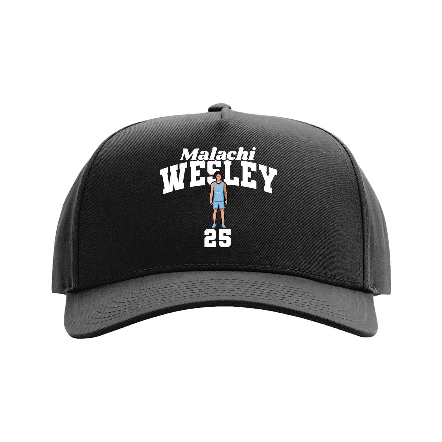 Full Fabric Five-Panel Champ Cap — Signature Arch in Black