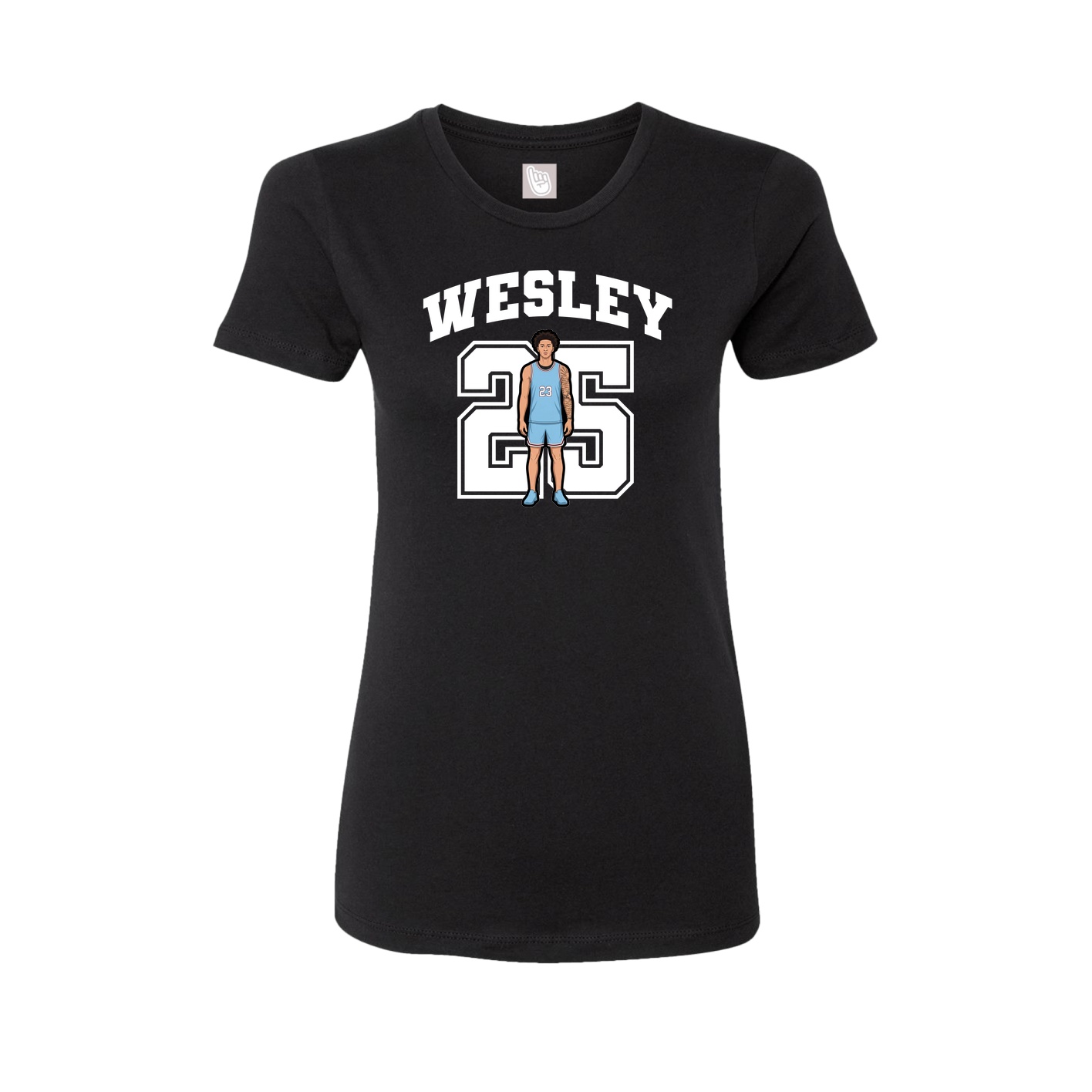 Fitted Women's Tee — Number in Black