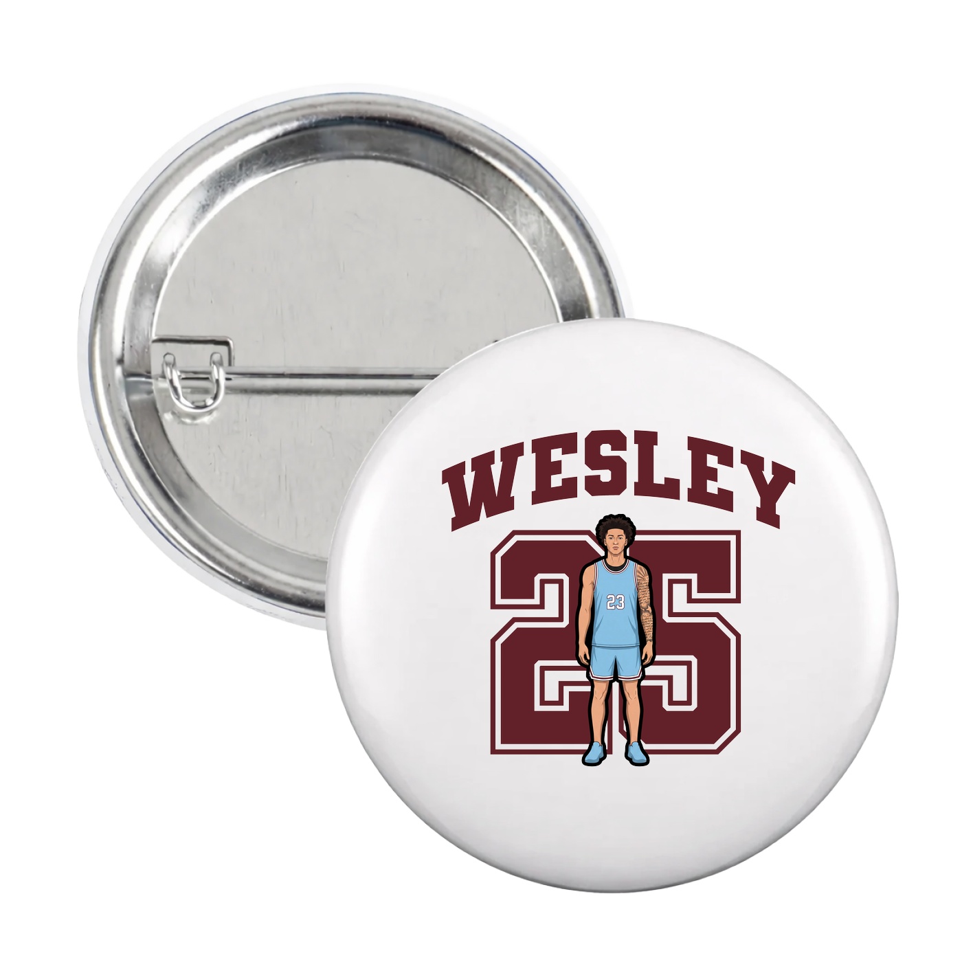 Game Day Button — Number in White