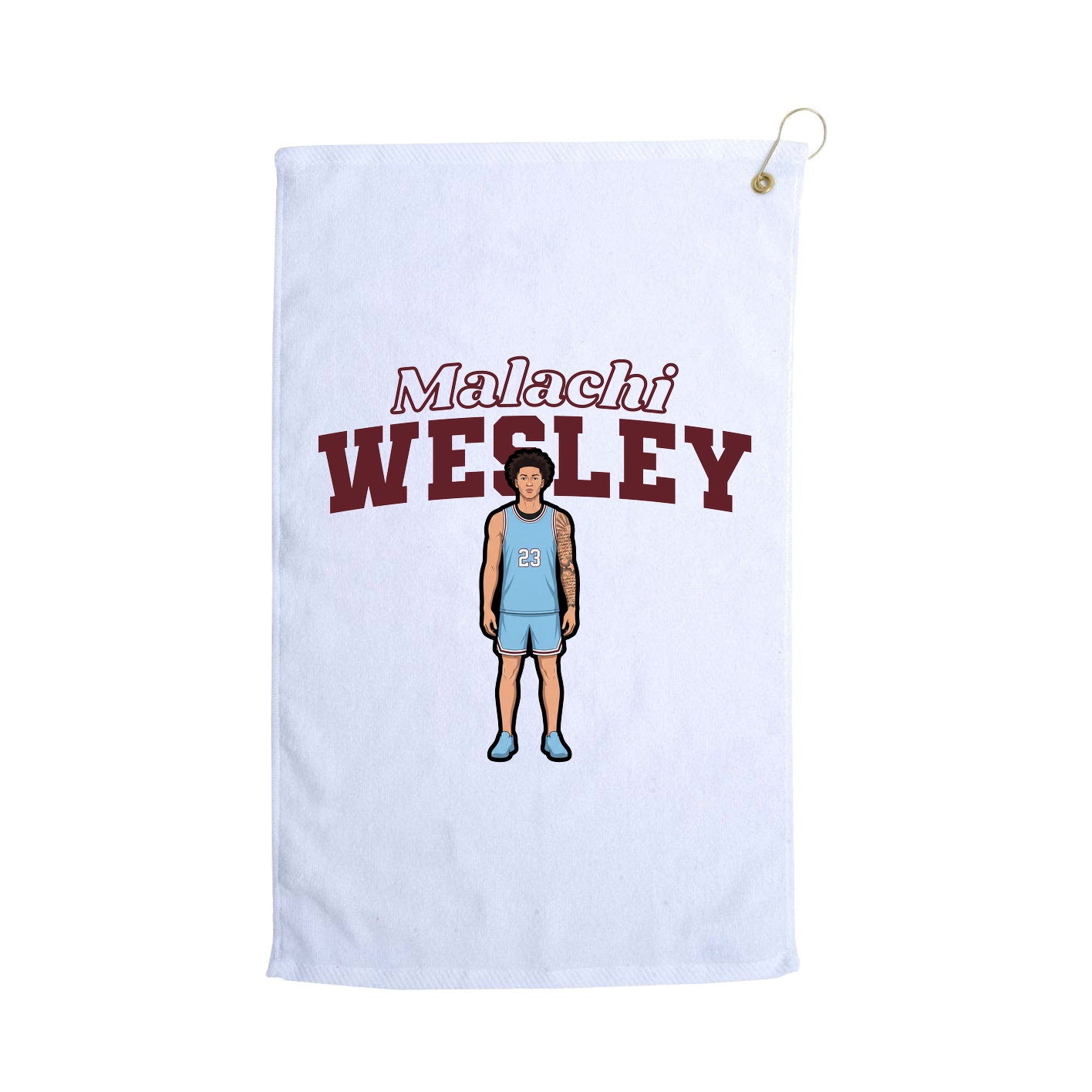 Golf Towel — Name Arch in White