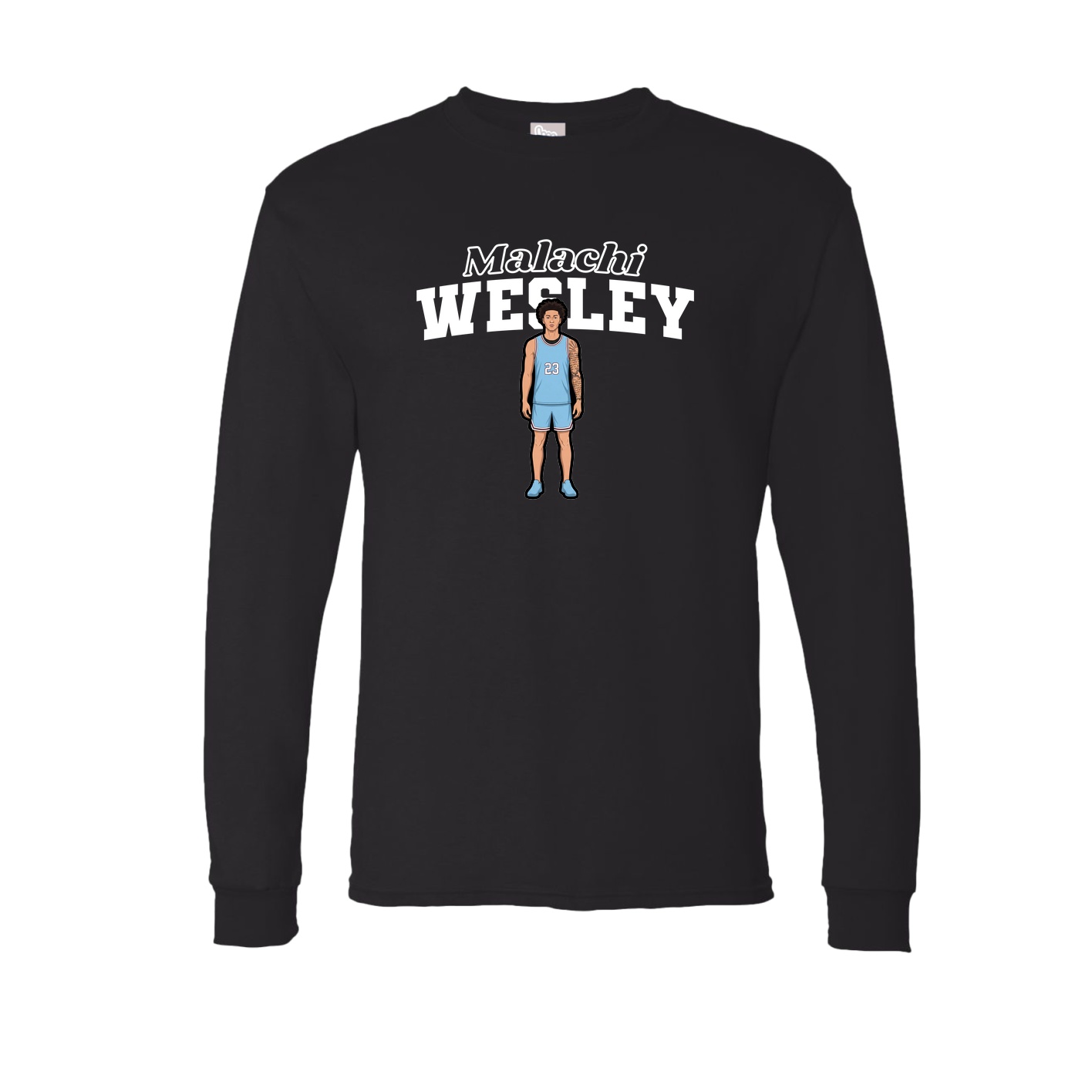 Long Sleeve Tee — Name Arch in Black