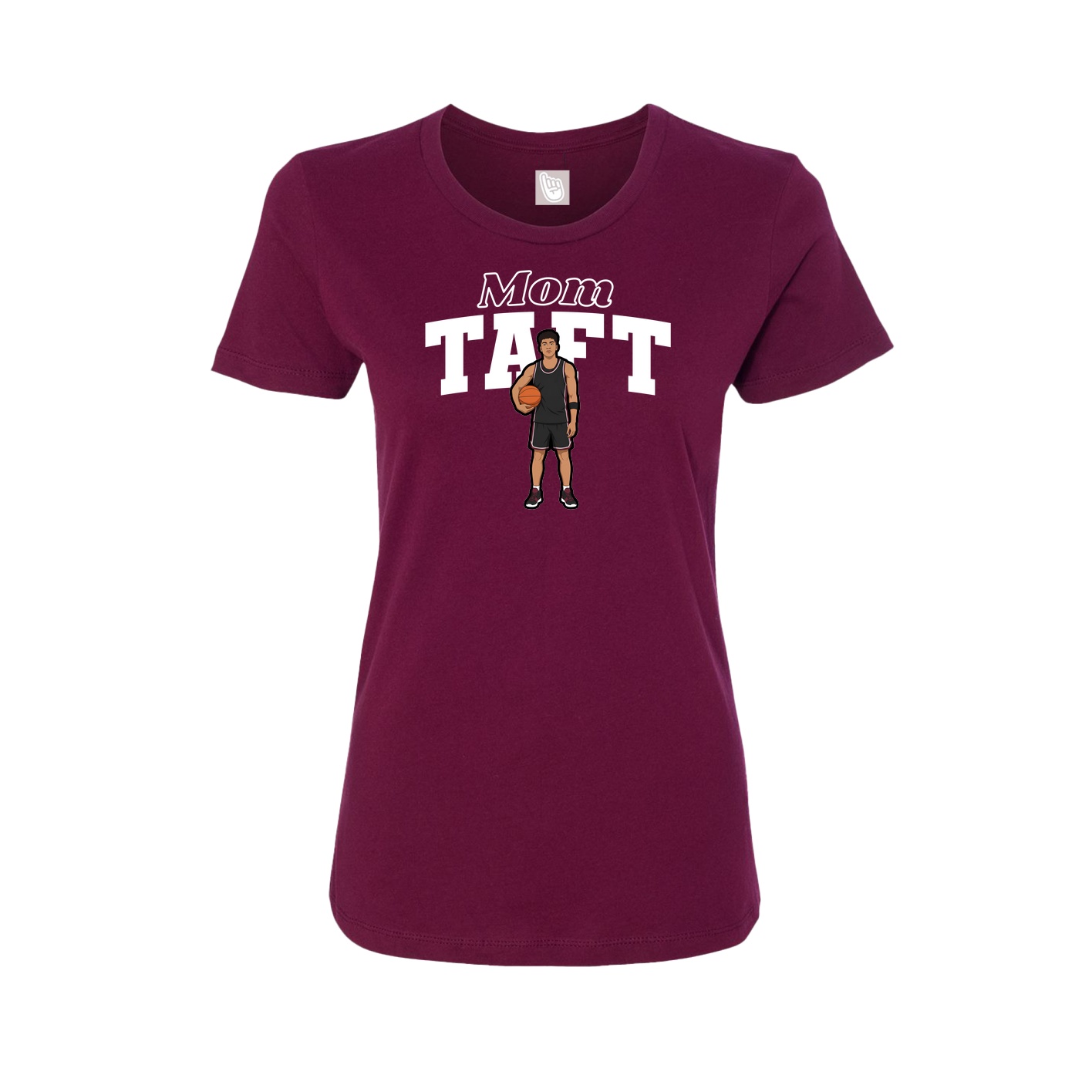 Womens Tee — Mothers Day Block in Maroon
