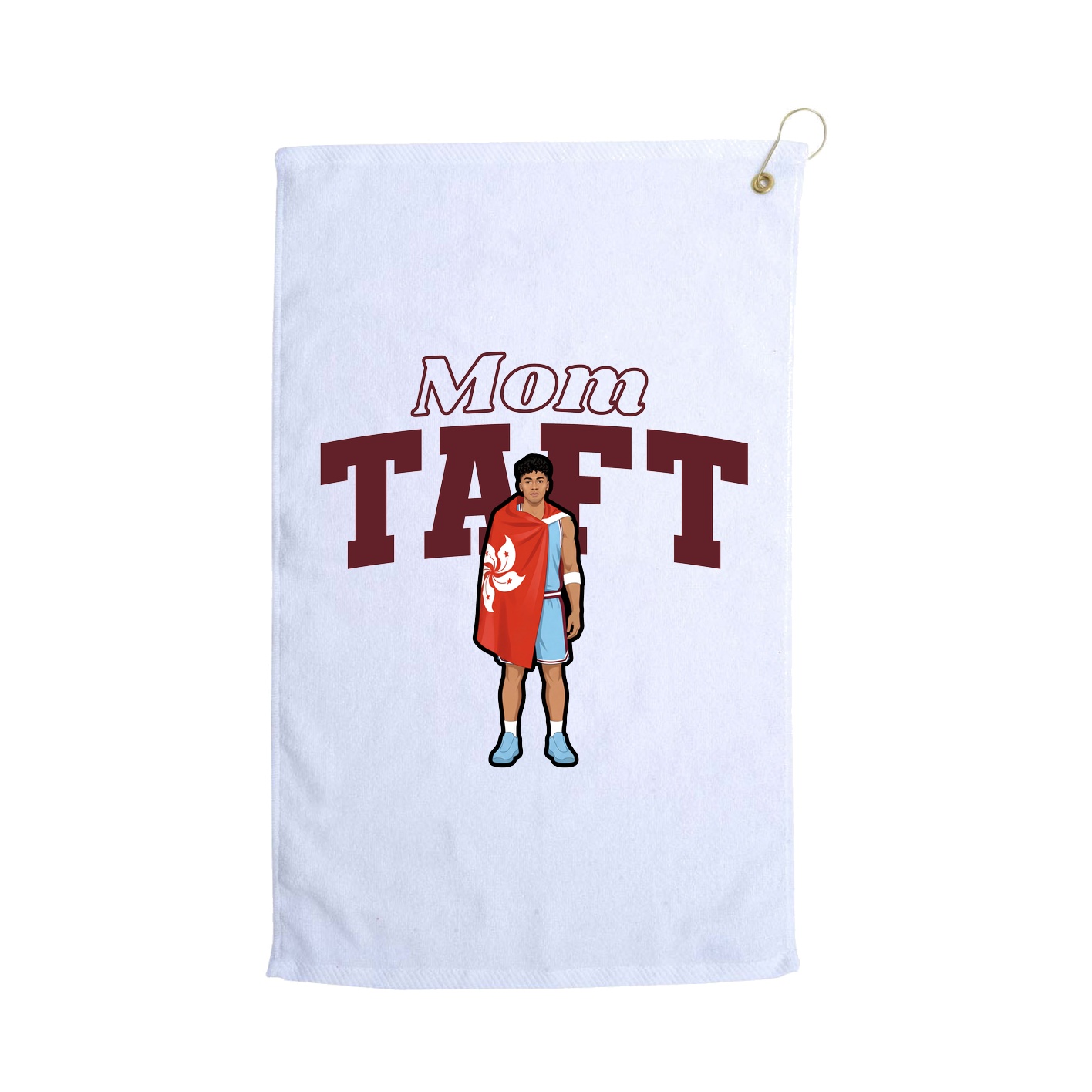 Golf Towel — Mothers Day Block in White
