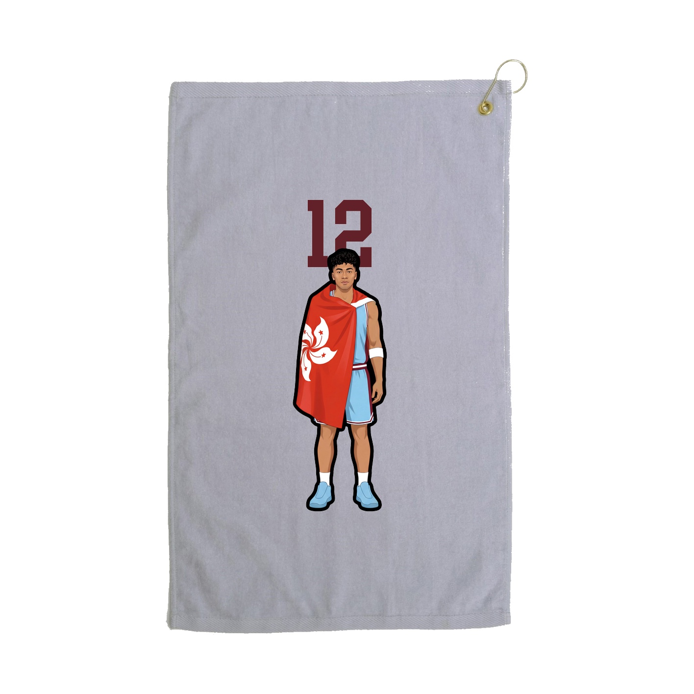 Golf Towel — Number Top in Grey