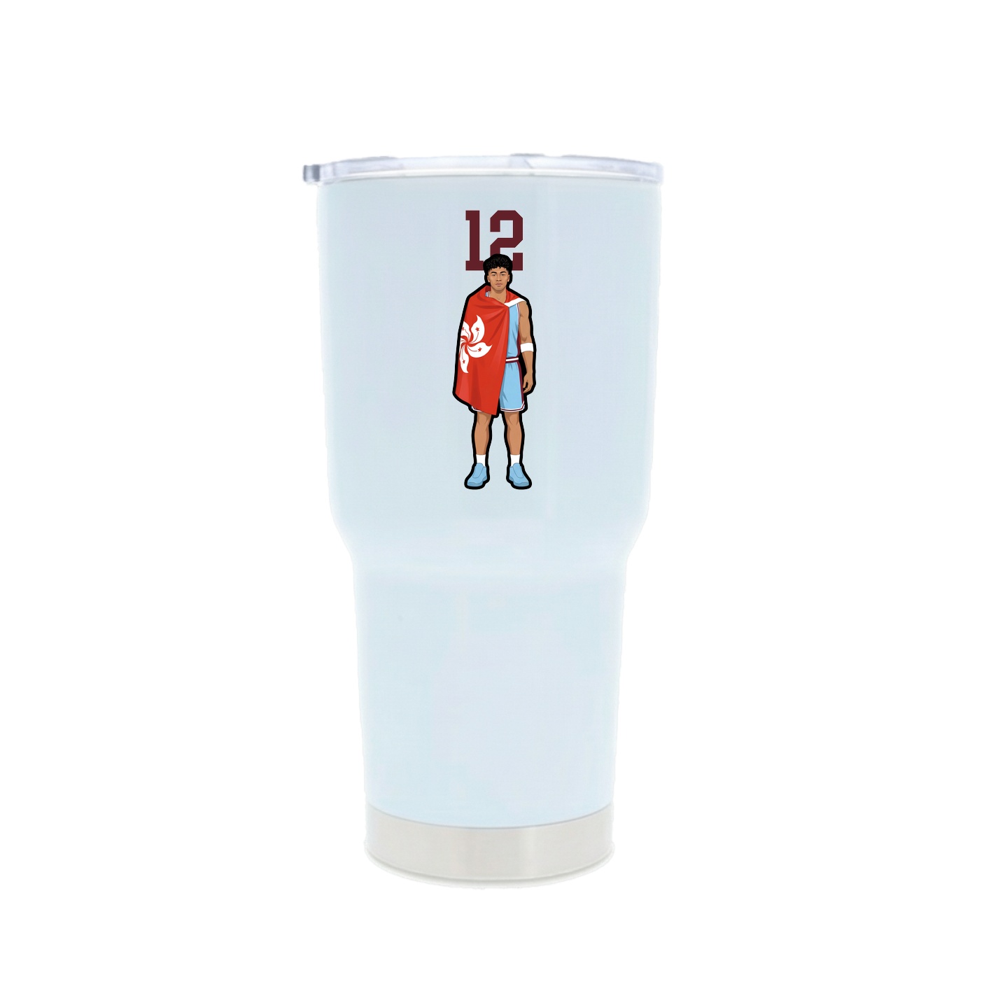 30oz Stainless Steel Tumbler — Number Top in White