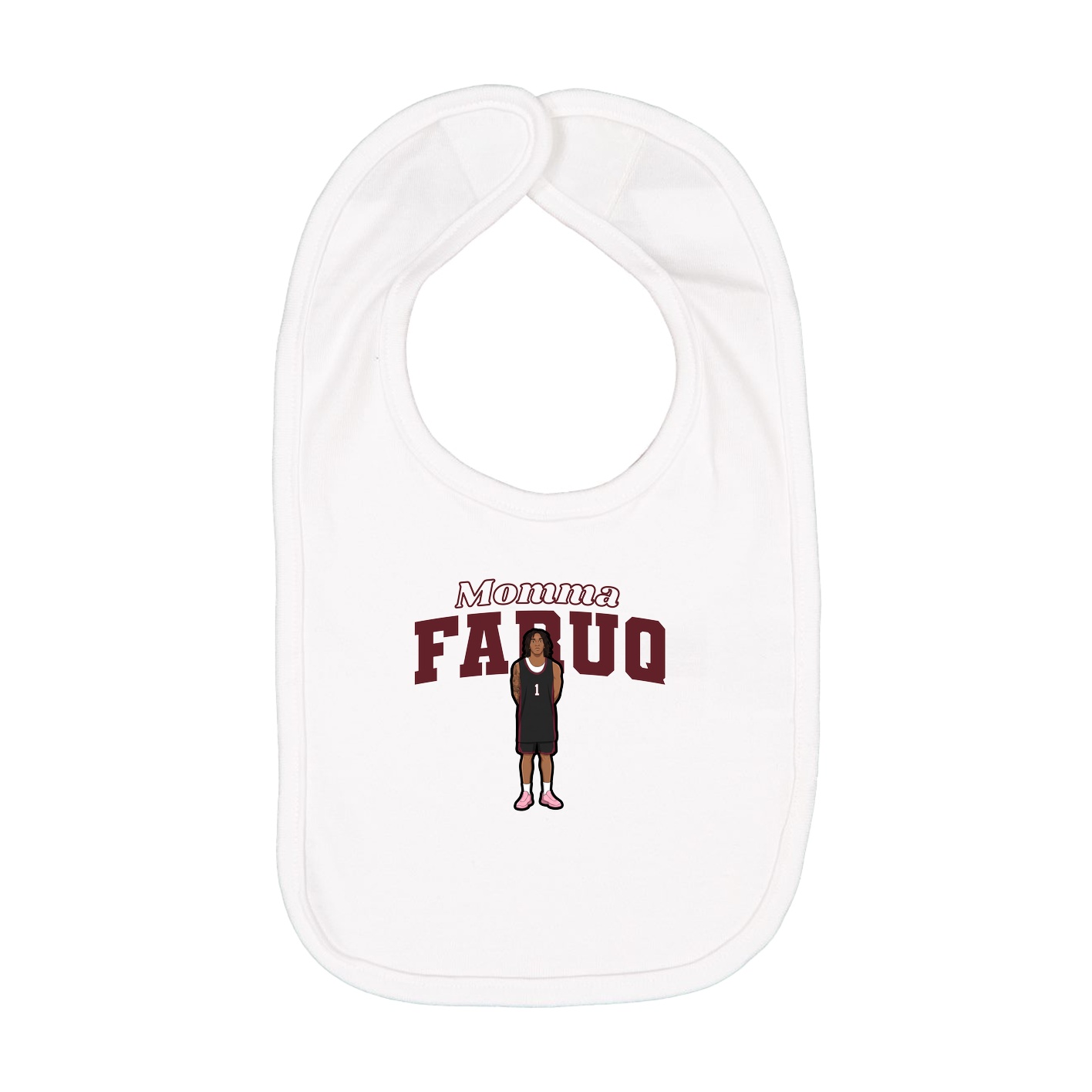 Infant Bib — Mothers Day Block in White