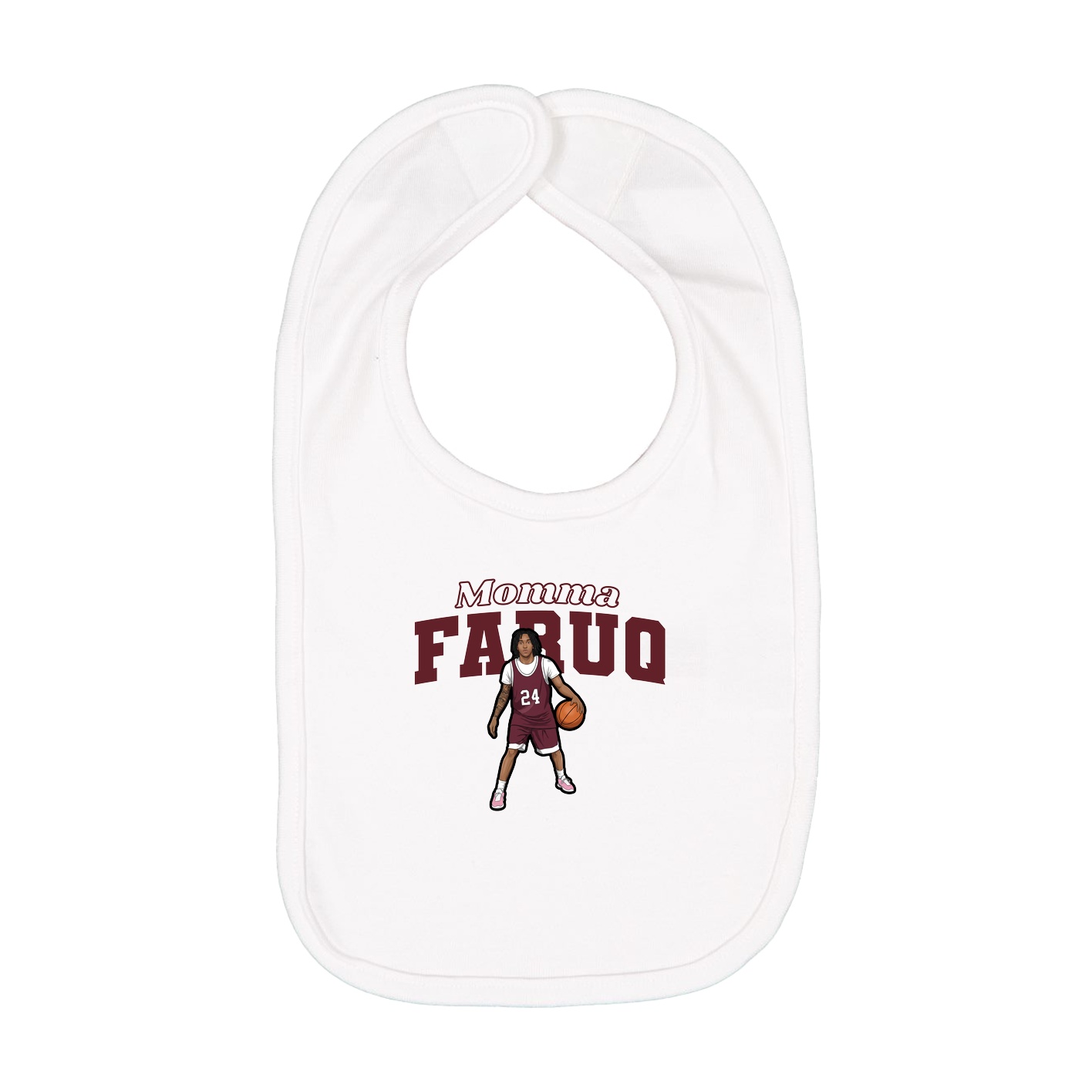 Infant Bib — Mothers Day Block in White