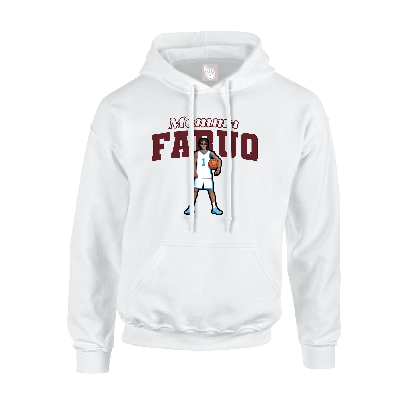 Youth Hoodie — Mothers Day Block in White