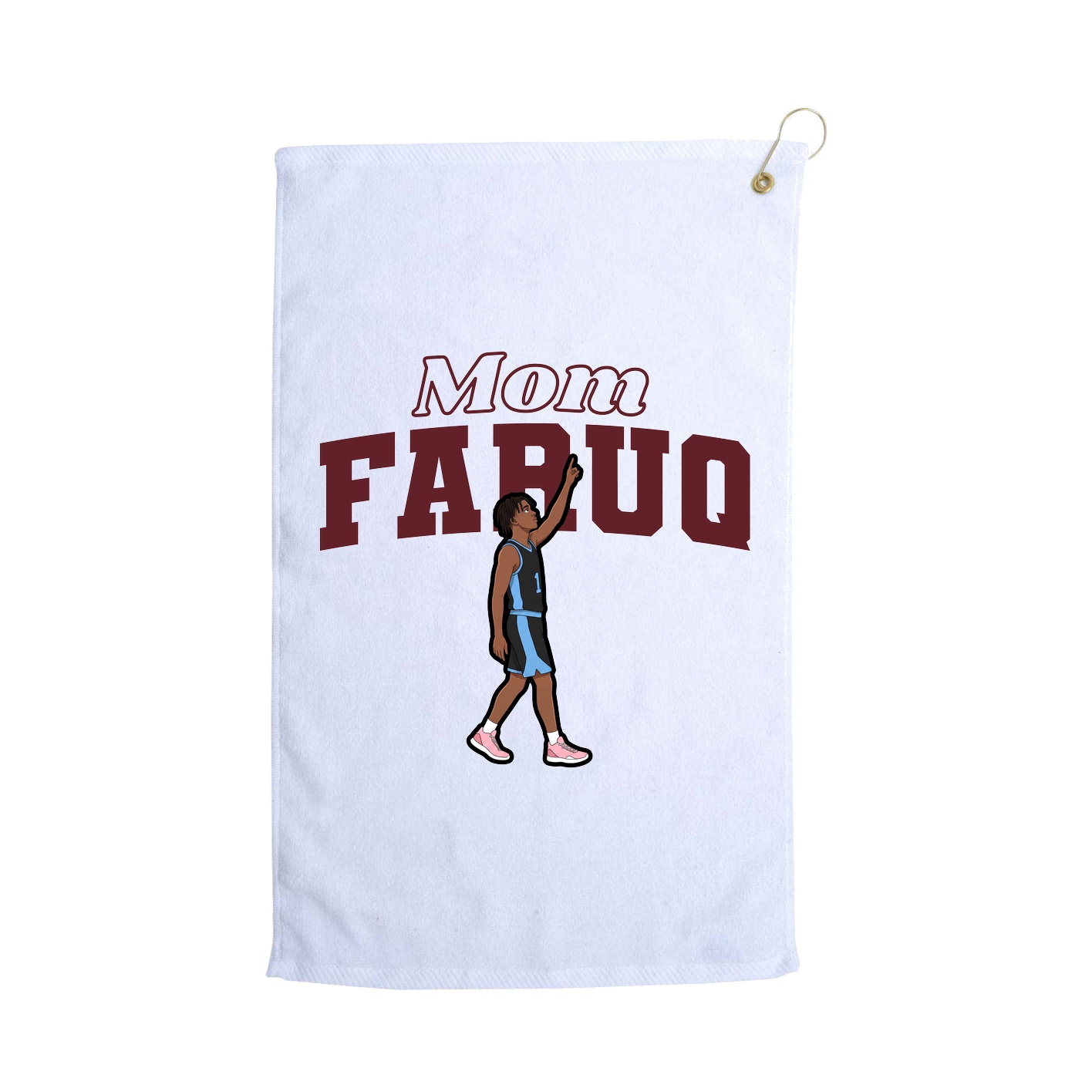 Golf Towel — Mothers Day Block in White