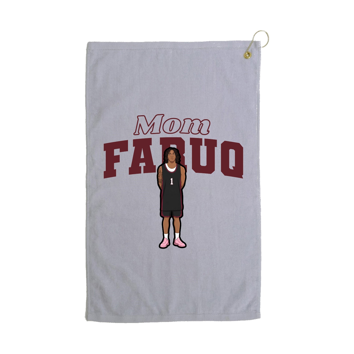 Golf Towel — Mothers Day Block in Grey