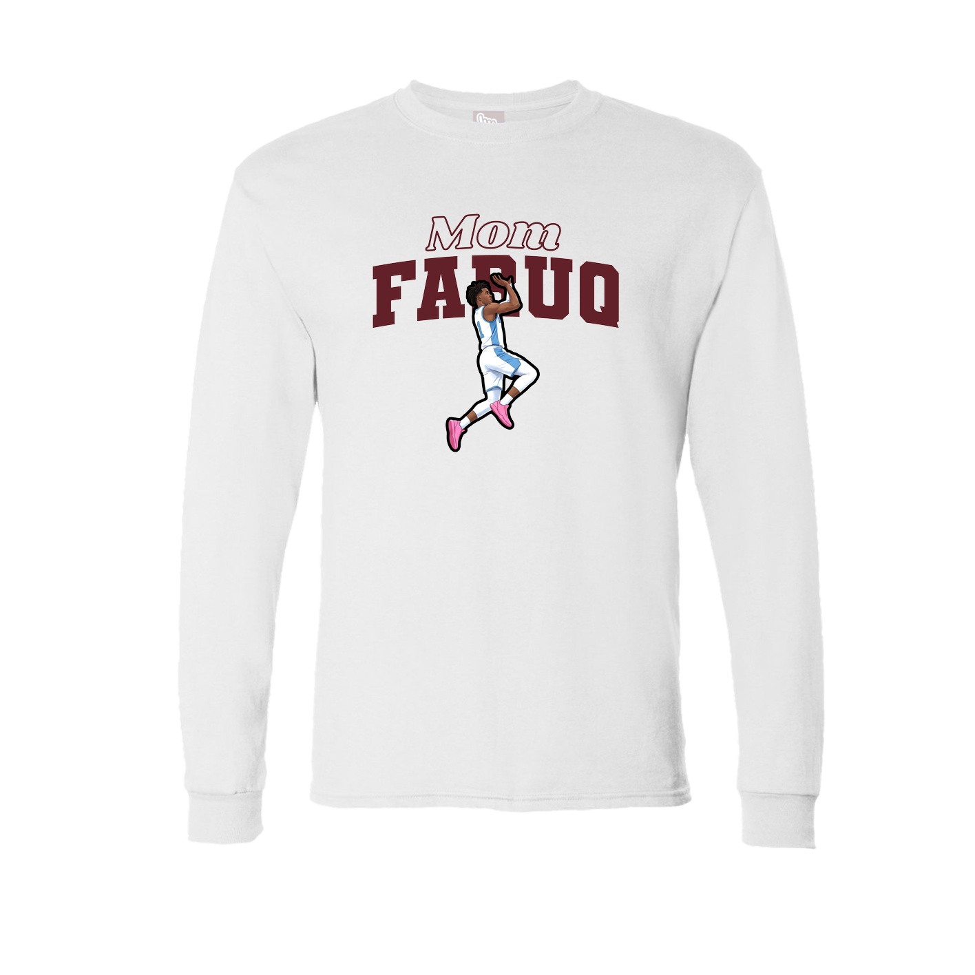 Long Sleeve Tee — Mothers Day Block in White