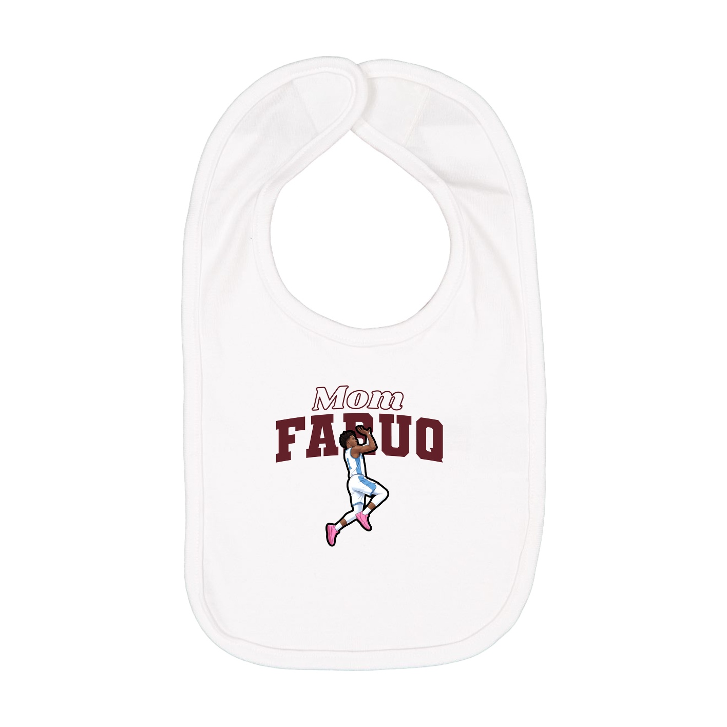 Infant Bib — Mothers Day Block in White