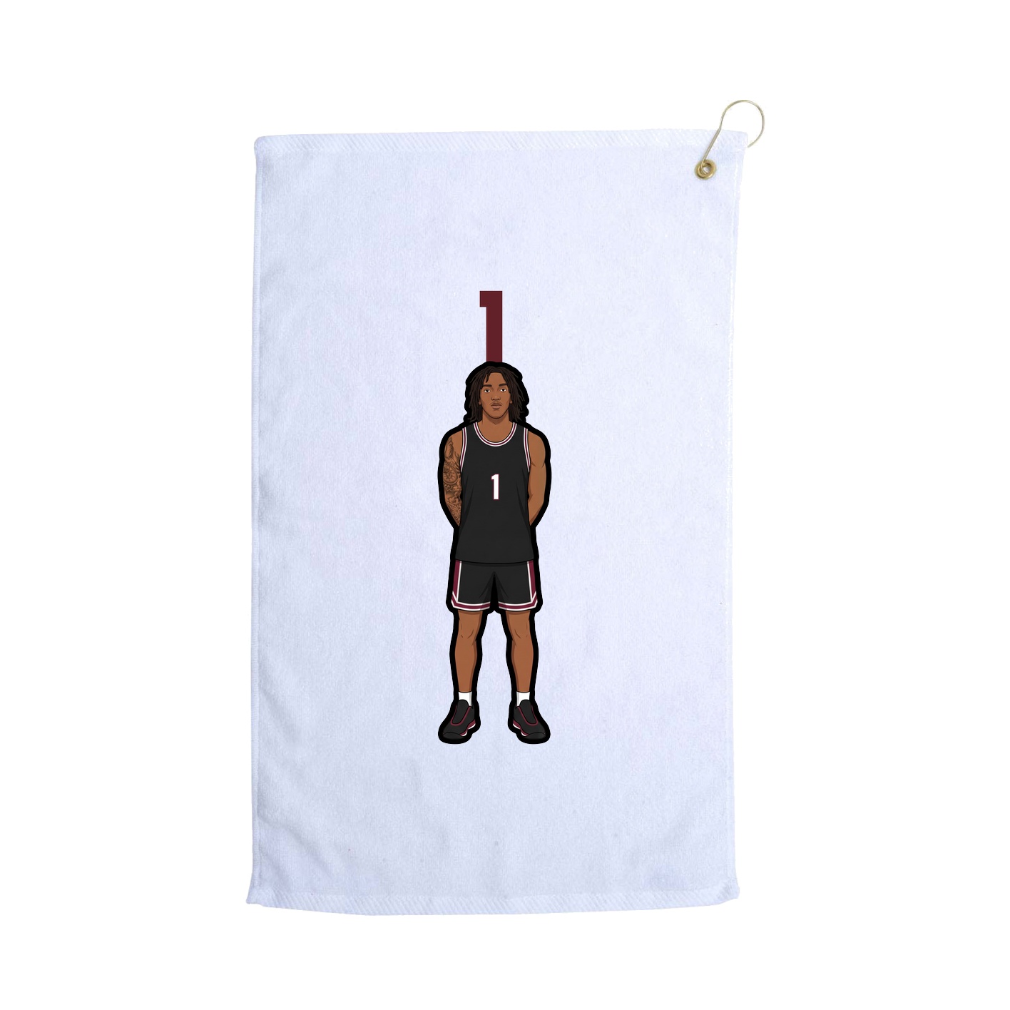 Golf Towel — Number Top in White