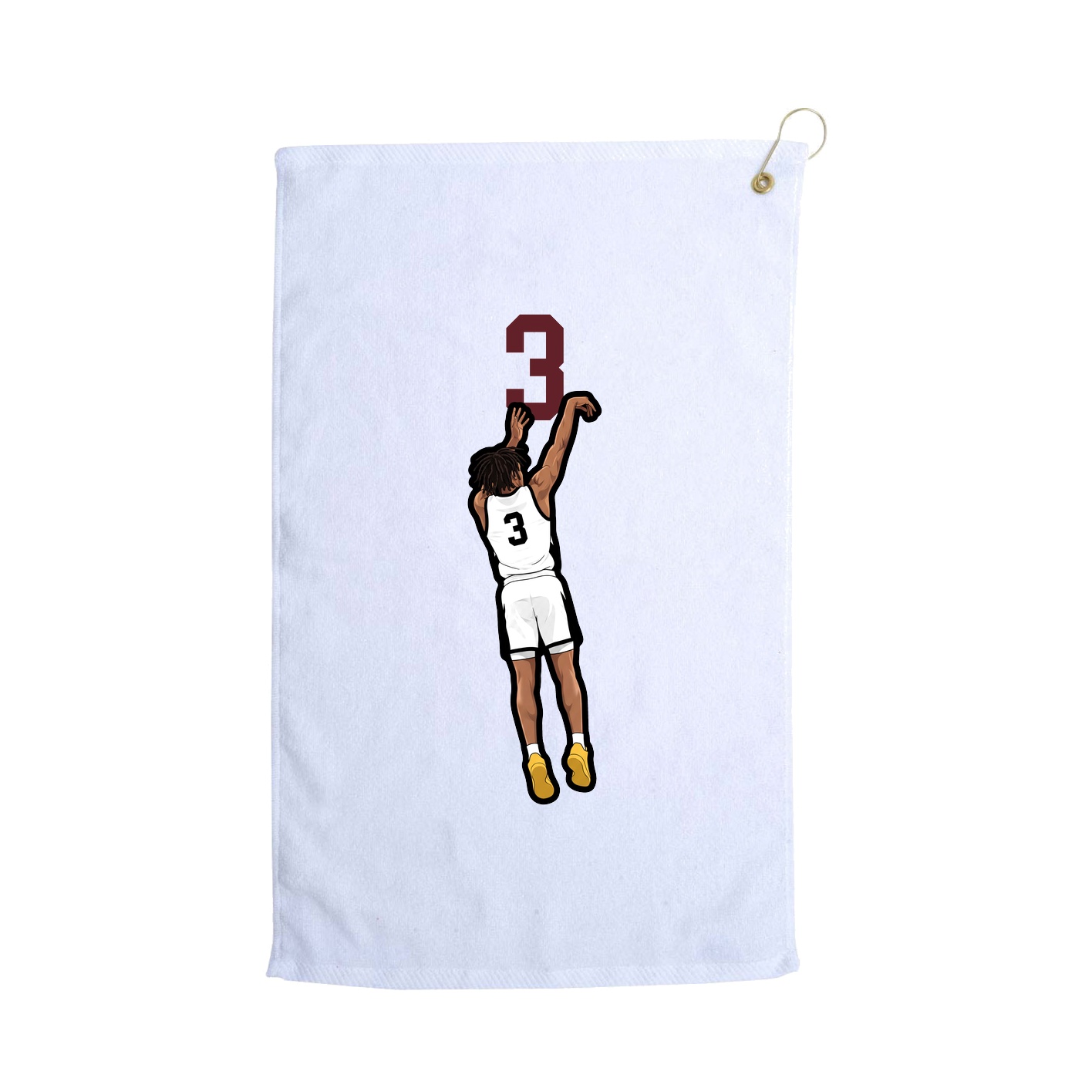 Golf Towel — Number Top in White
