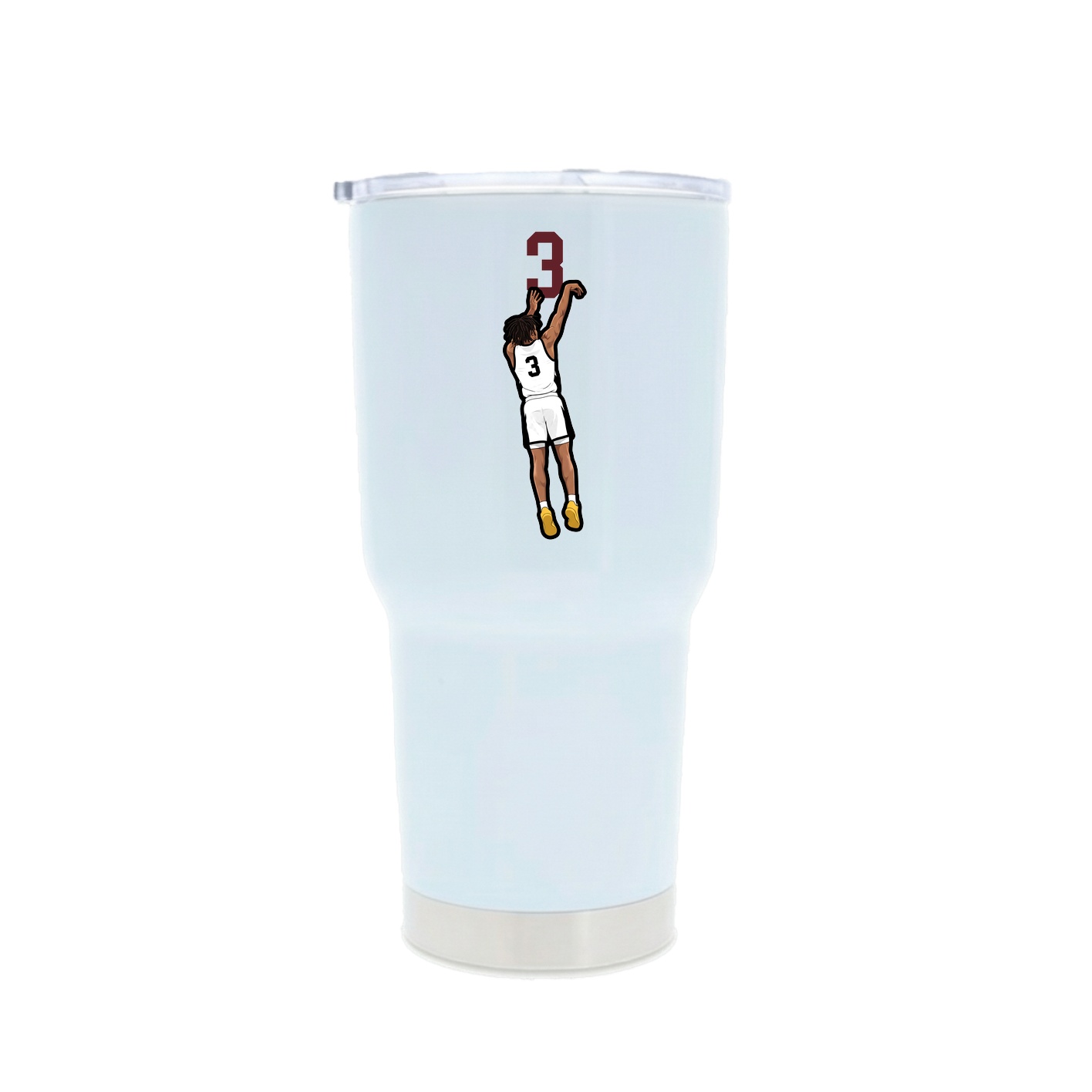 30oz Stainless Steel Tumbler — Number Top in White