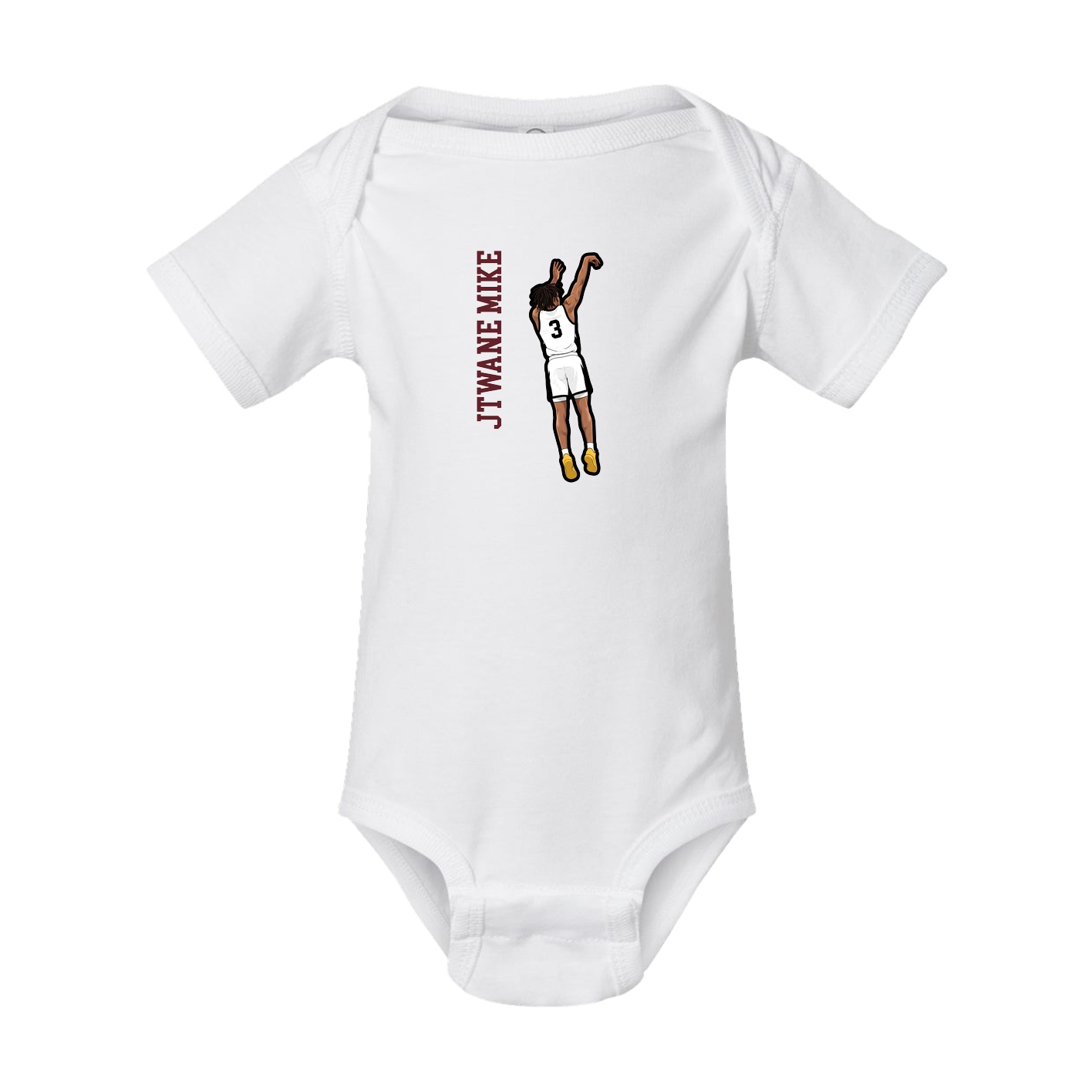 Baby Onesie — Name Vertical in White