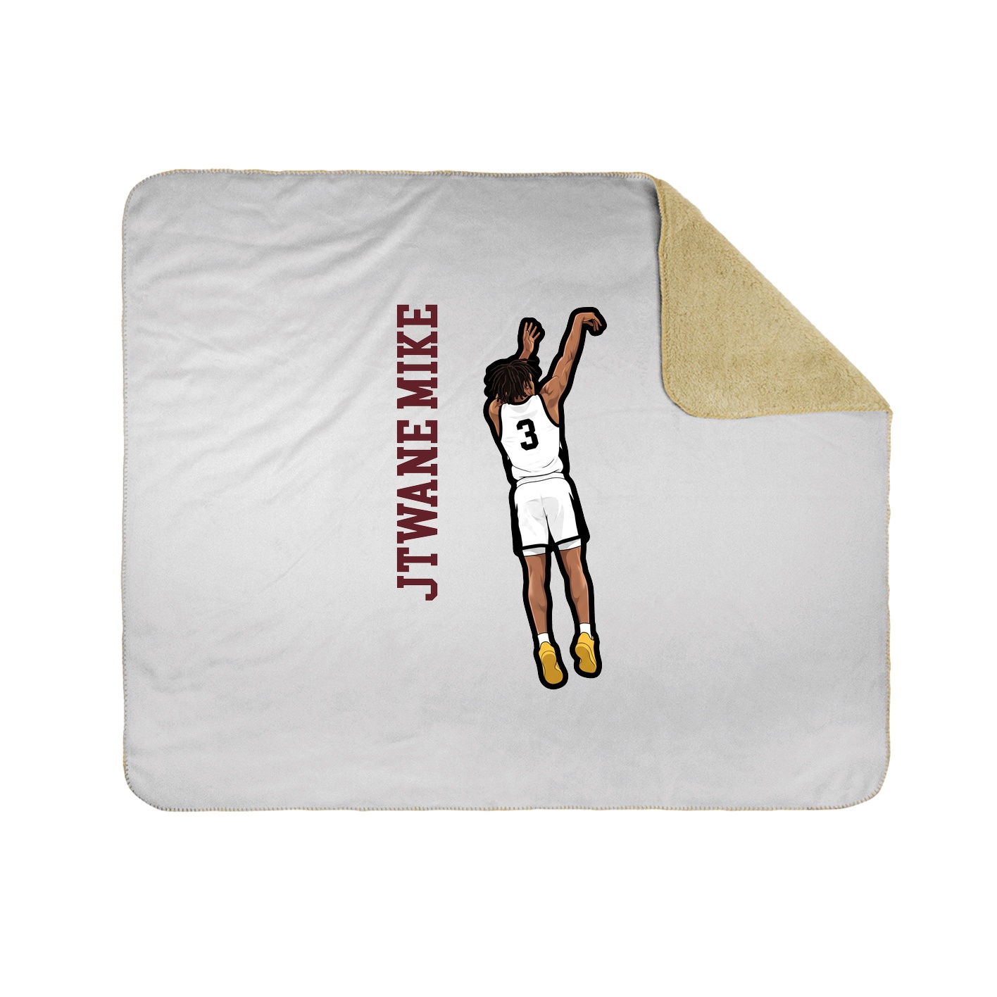 Throw Blanket — Name Vertical in White