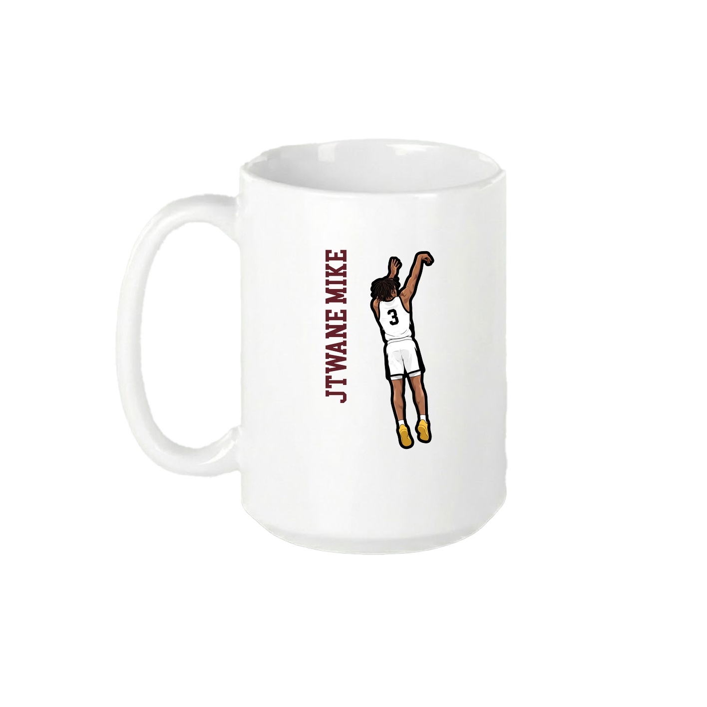 15oz Coffee Mug — Name Vertical in White